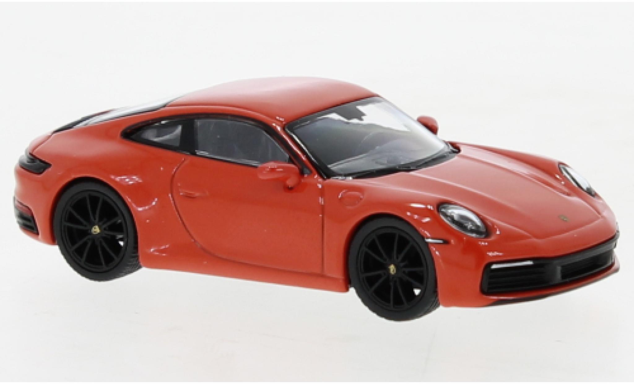 Porsche 992 4S 1/64 Mini GT 911  Carrera orange modellino in miniatura