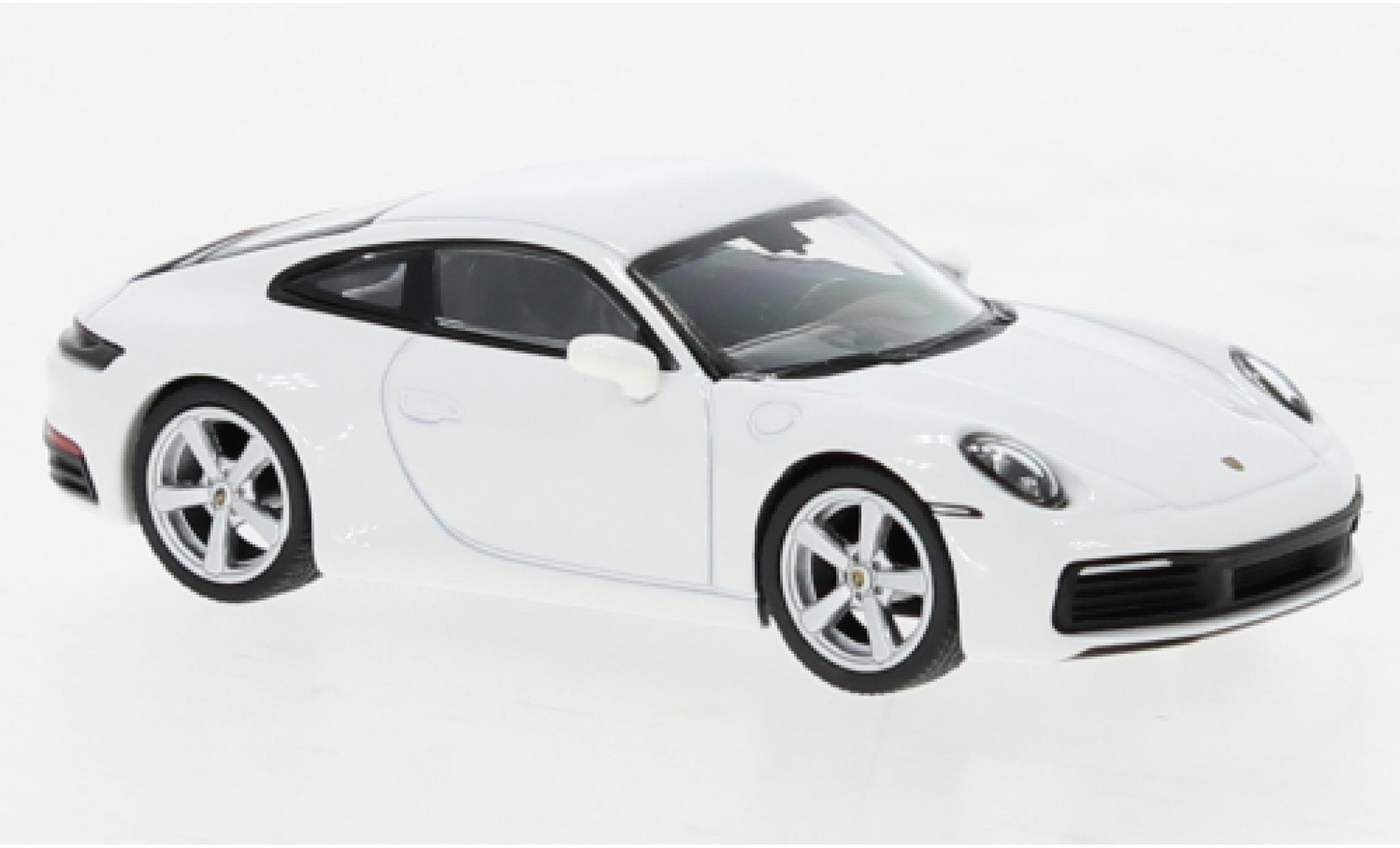 Porsche 992 S 1/64 Mini GT 911  Carrera bianco modellino in miniatura