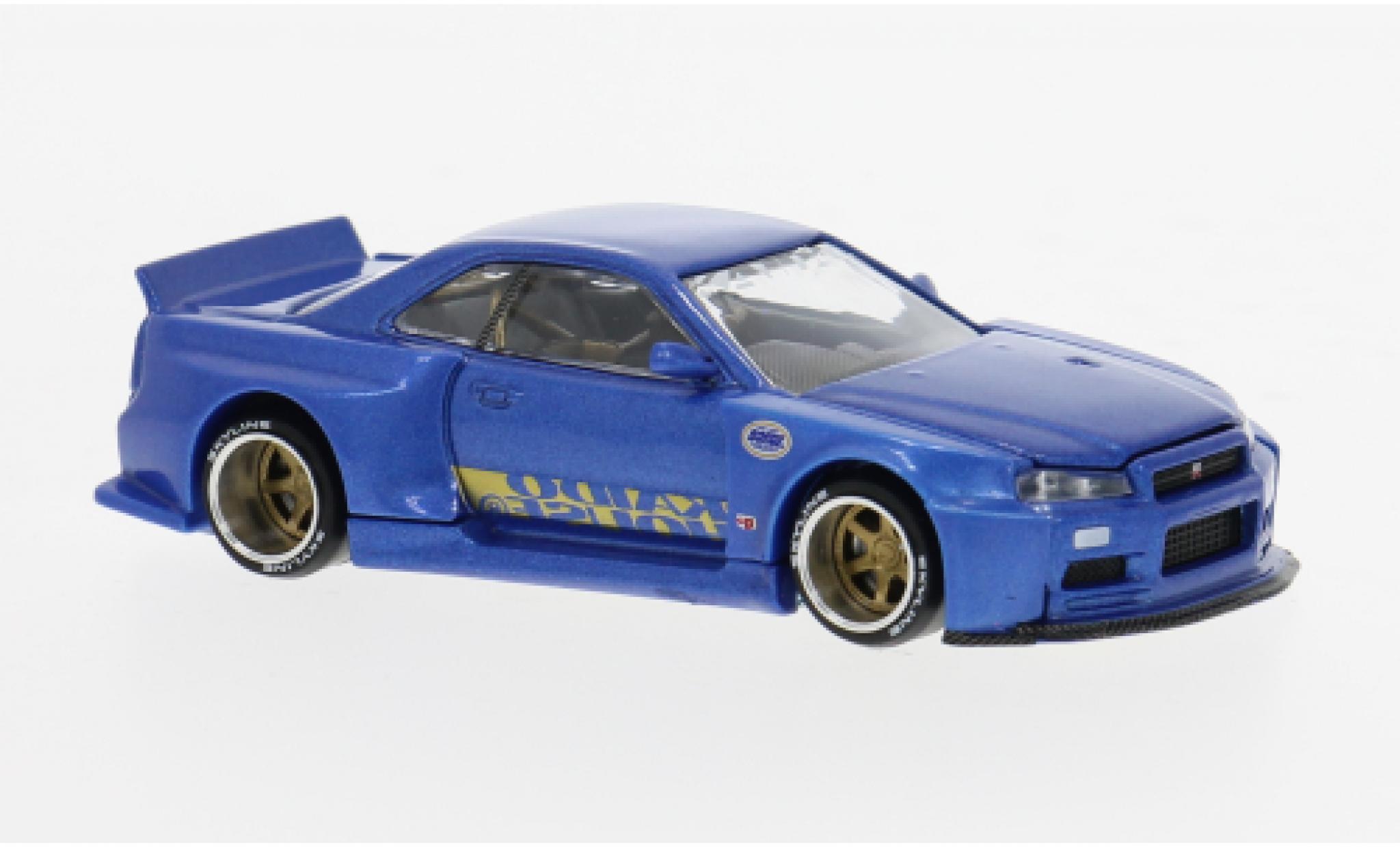 Nissan Skyline Mini GT GT-R (R34) blau 1999 1:64 modellino in miniatura