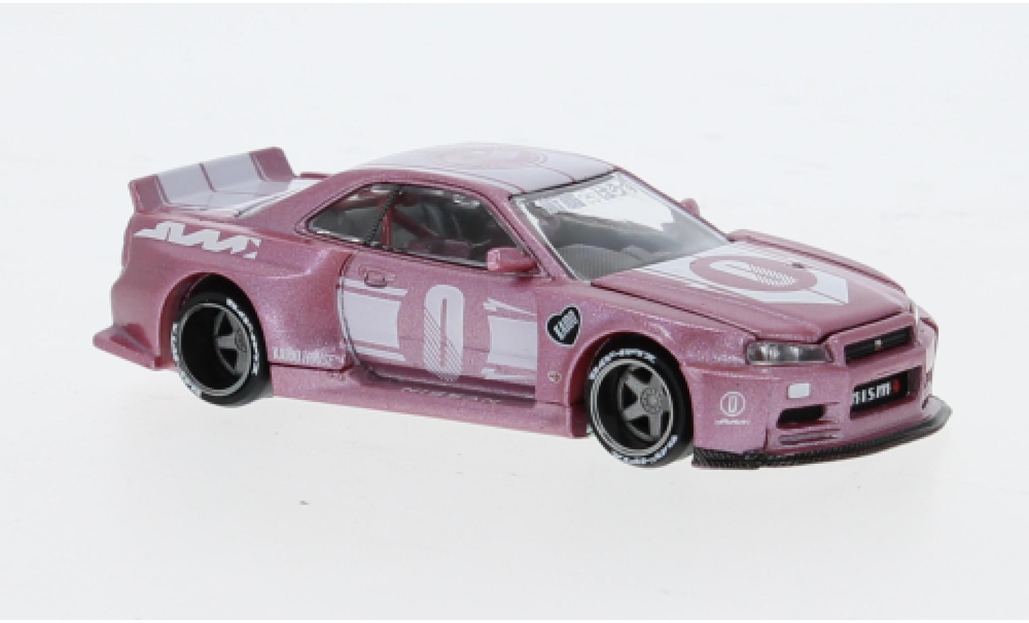 Nissan Skyline 1/64 Mini GT GT-R (R34) pink 1:64 modellino in miniatura