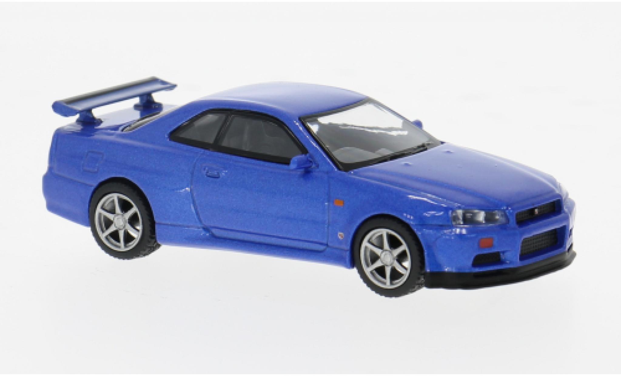 Nissan Skyline 1/64 Mini GT GT-R (R34) V-Spec blau 1:64 modellino in miniatura