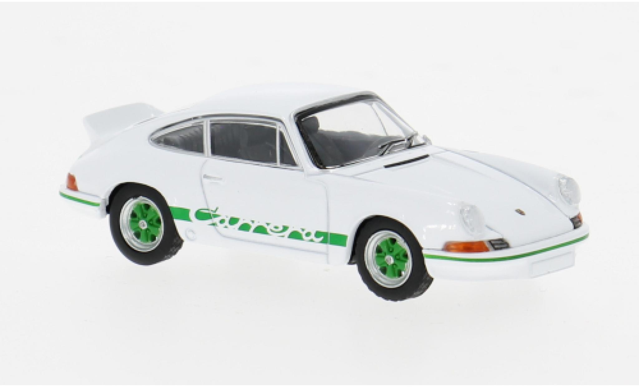 Porsche 911 1/64 Mini GT Carrera RS 2.7 weiss/grün 1973 1:64 modellino in miniatura