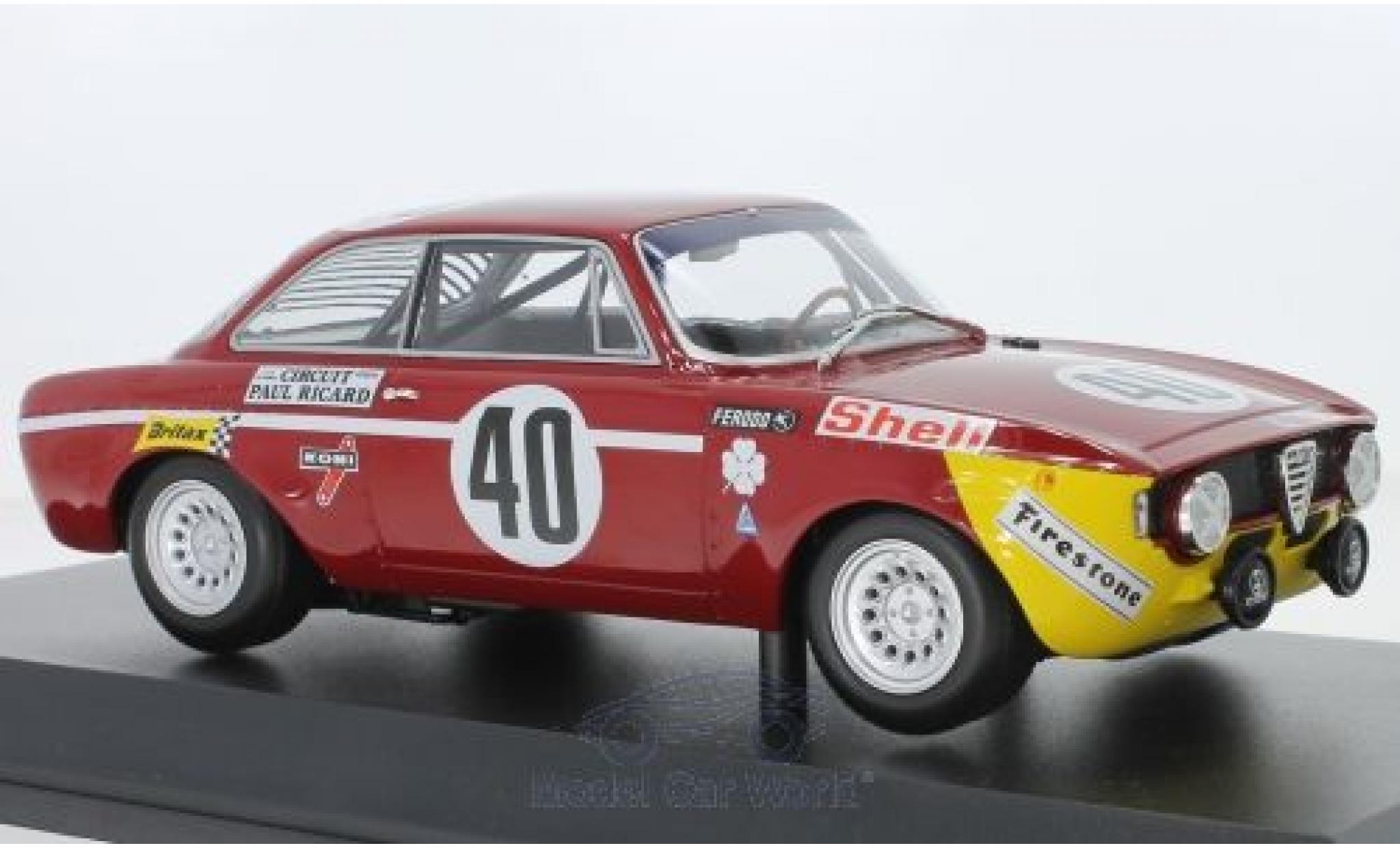 Alfa Romeo GT 1/18 Minichamps A 1300 Junior No.40 24h Paul Ricard 1971 G.Piccini/G.Chasseuil modellino in miniatura
