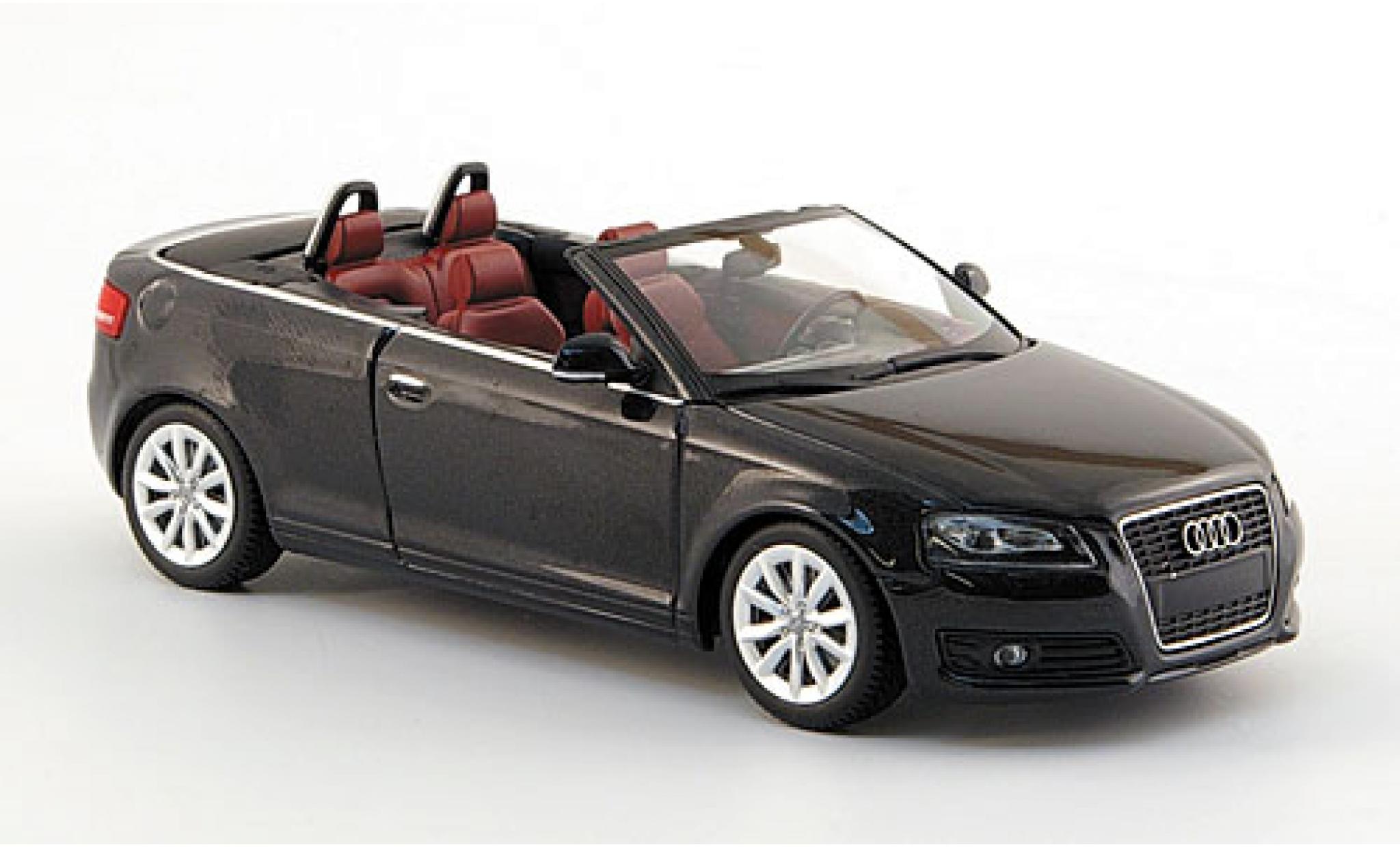 Audi A3 1/43 Minichamps Cabriolet metallico grigio 2007 sans Vitrine modellino in miniatura