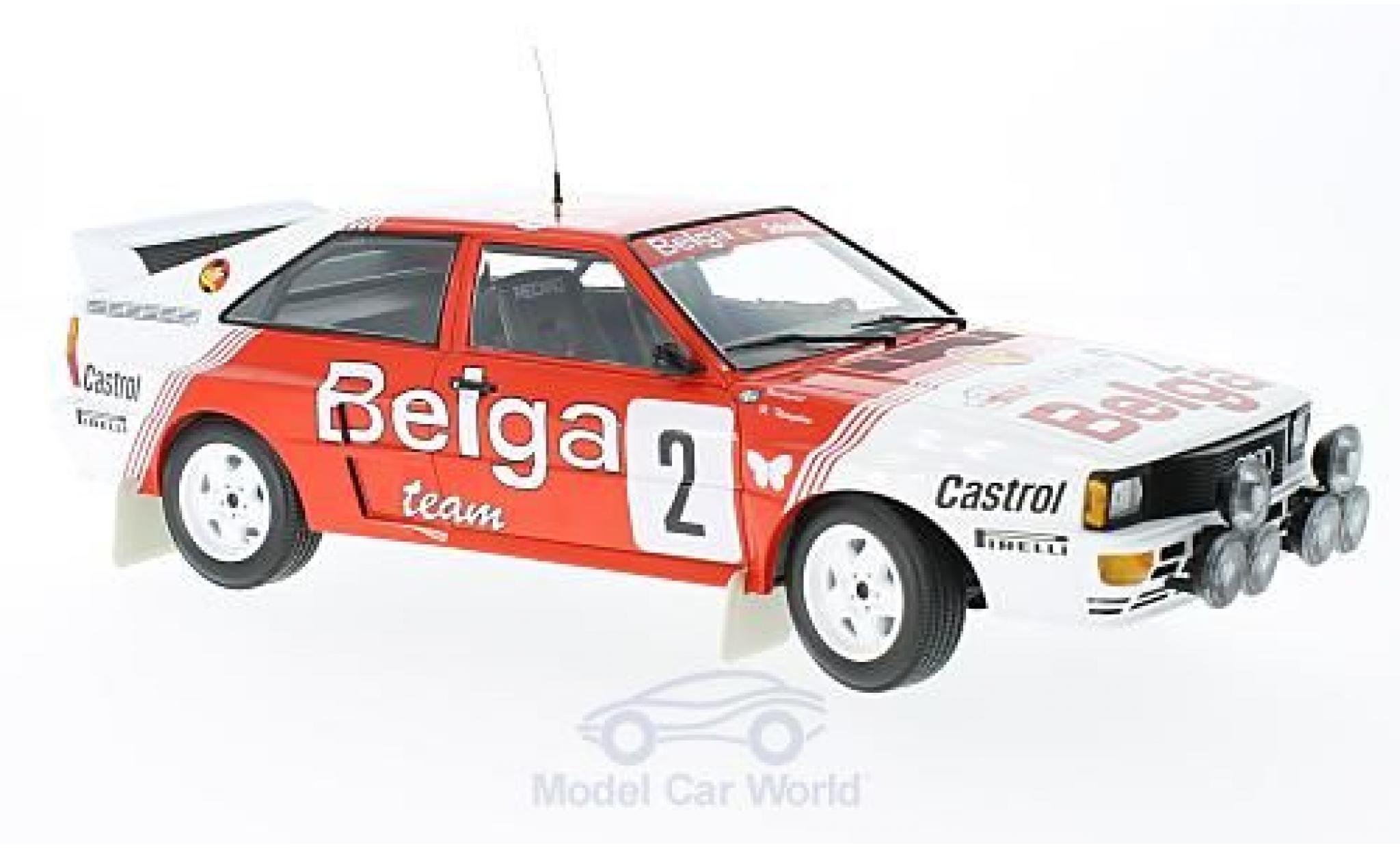 Audi Quattro 1/18 Minichamps quattro A2 No.2 Belga Team Rallye Boucles de Spa 1985 B.Waldegard/H.Thorszelius modellino in miniatura