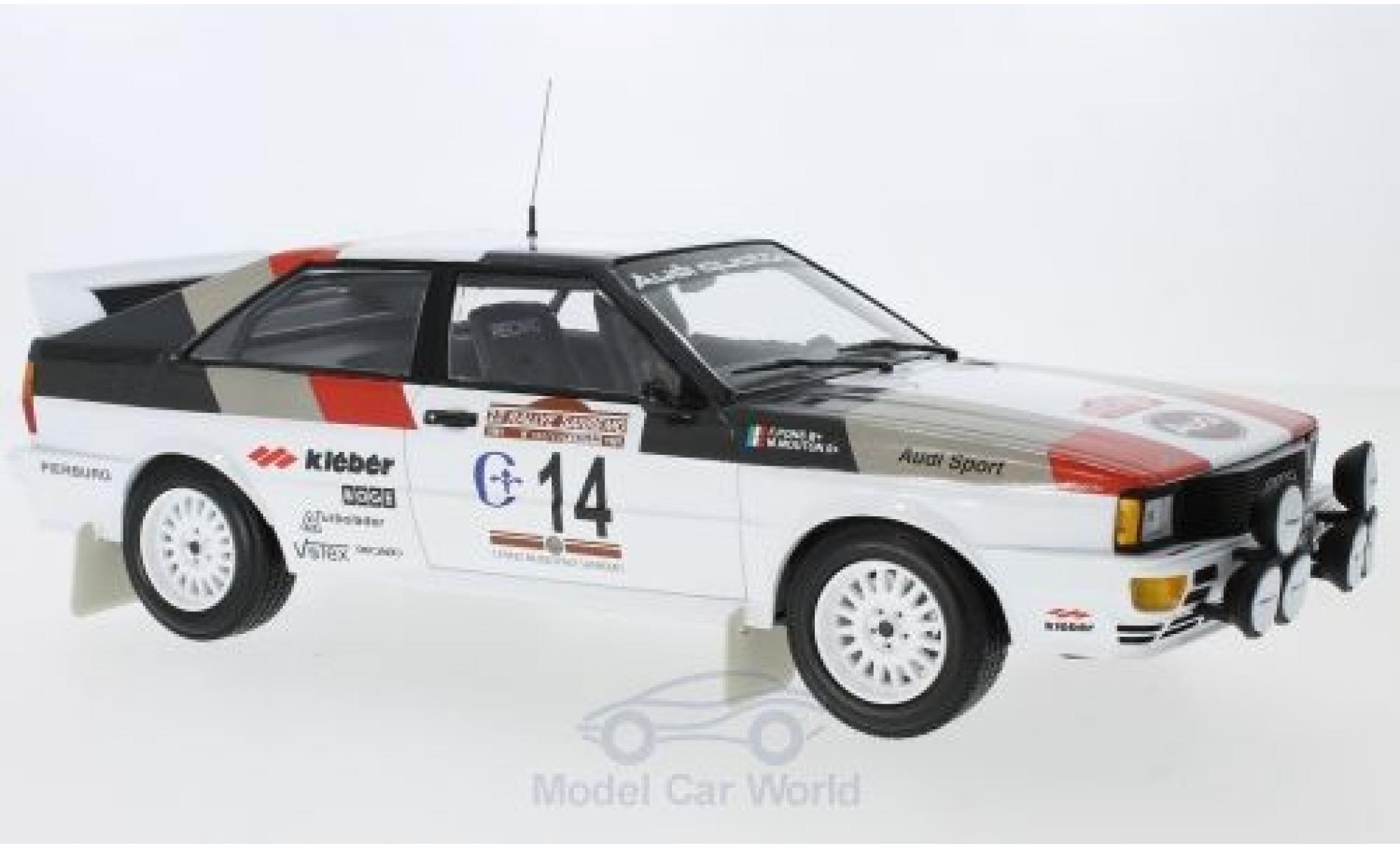 Audi Quattro 1/18 Minichamps quattro No.14 Sport Rallye WM Rallye San Remo 1981 M.Mouton/F.Pons modellino in miniatura