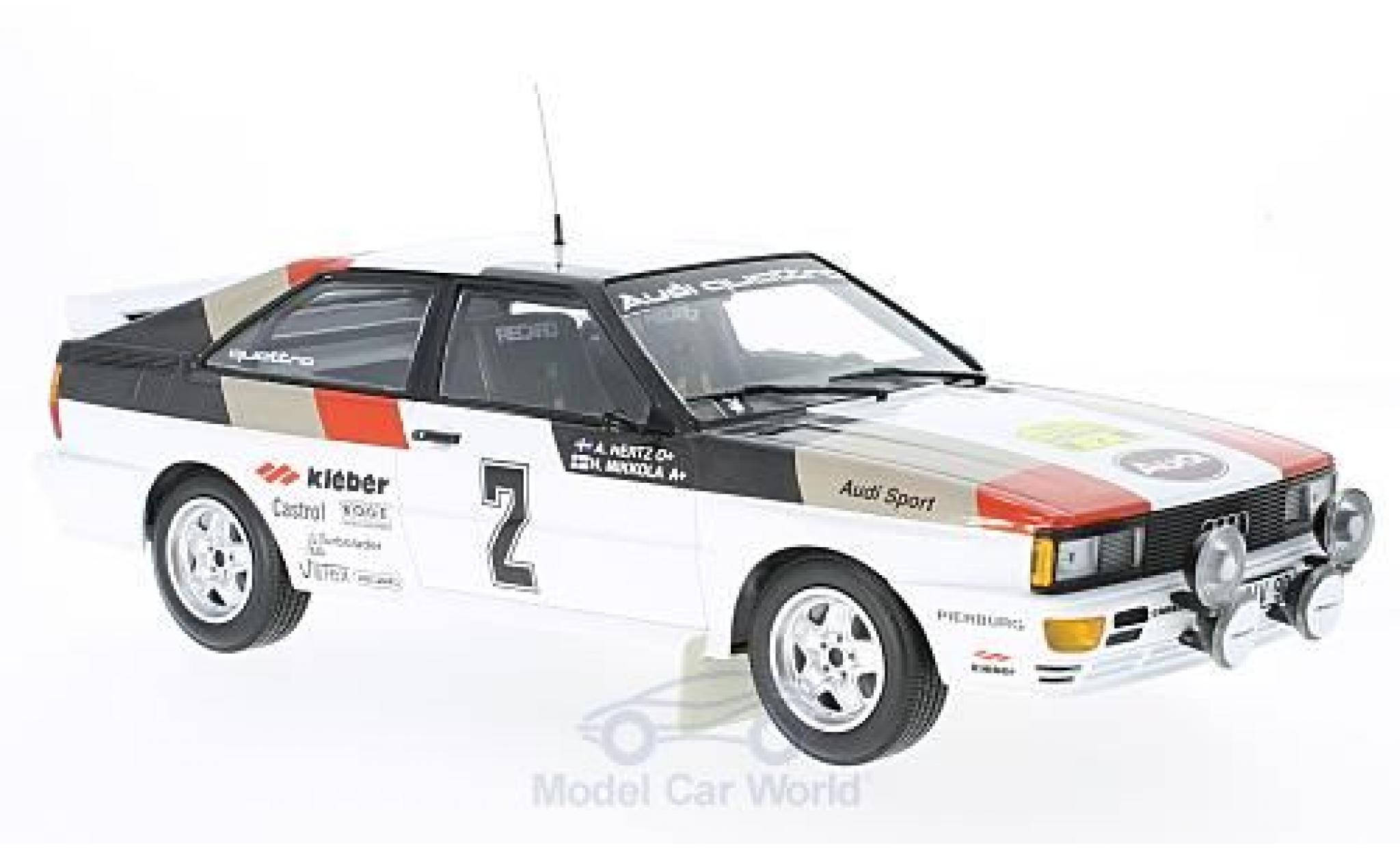 Audi Quattro 1/18 Minichamps quattro No.2 Sport Rallye WM Rallye Schweden 1981 H.Mikkola/A.Hertz modellino in miniatura