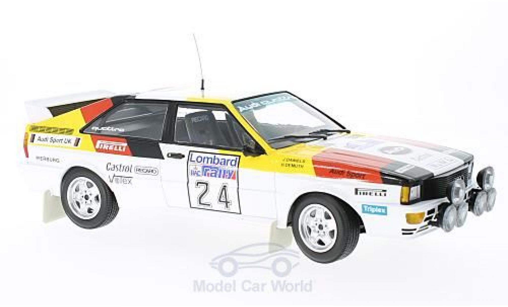 Audi Quattro 1/18 Minichamps quattro No.24 Sport Rallye WM RAC Rallye 1982 H.Demuth/J.Daniels modellino in miniatura