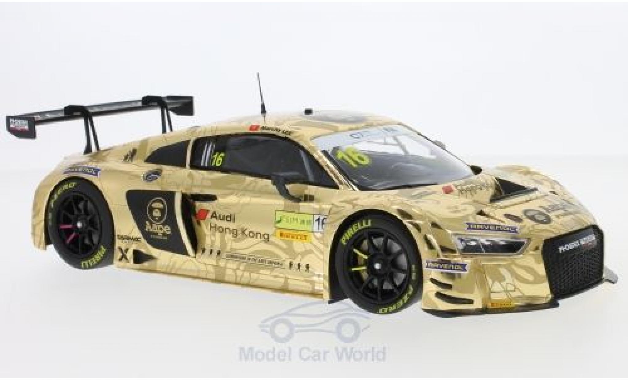 Audi R8 1/18 Minichamps LMS No.16 Hongkong Aape Macau GT Cup Macau 2016 M.Lee modellino in miniatura