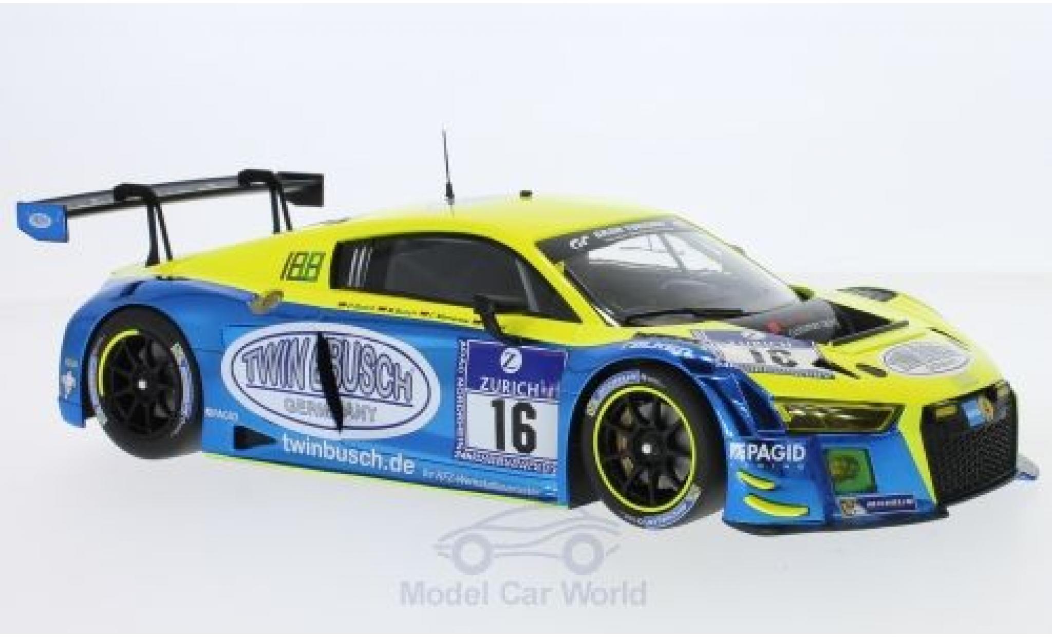 Audi R8 1/18 Minichamps LMS No.16 Twin Busch Motorsport 24h Nürburgring 2016 R.Rast/M.Busch/D.Busch/C.Mamerow modellino in miniatura