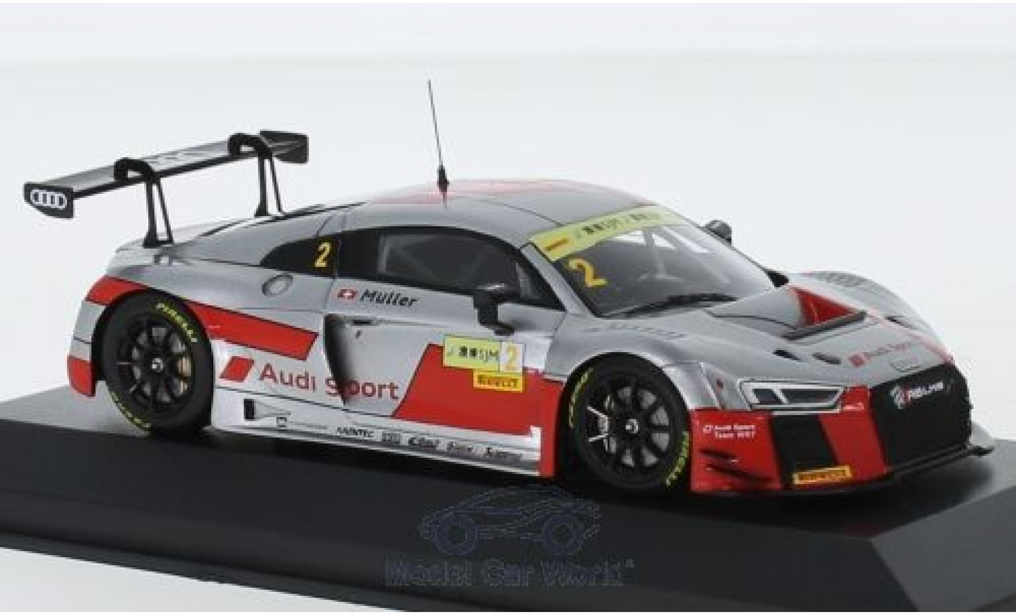 Audi R8 1/43 Minichamps LMS No.2 Sport Team WRT Fia GT World Cup GT Cup Macau 2017 N.Müller modellino in miniatura