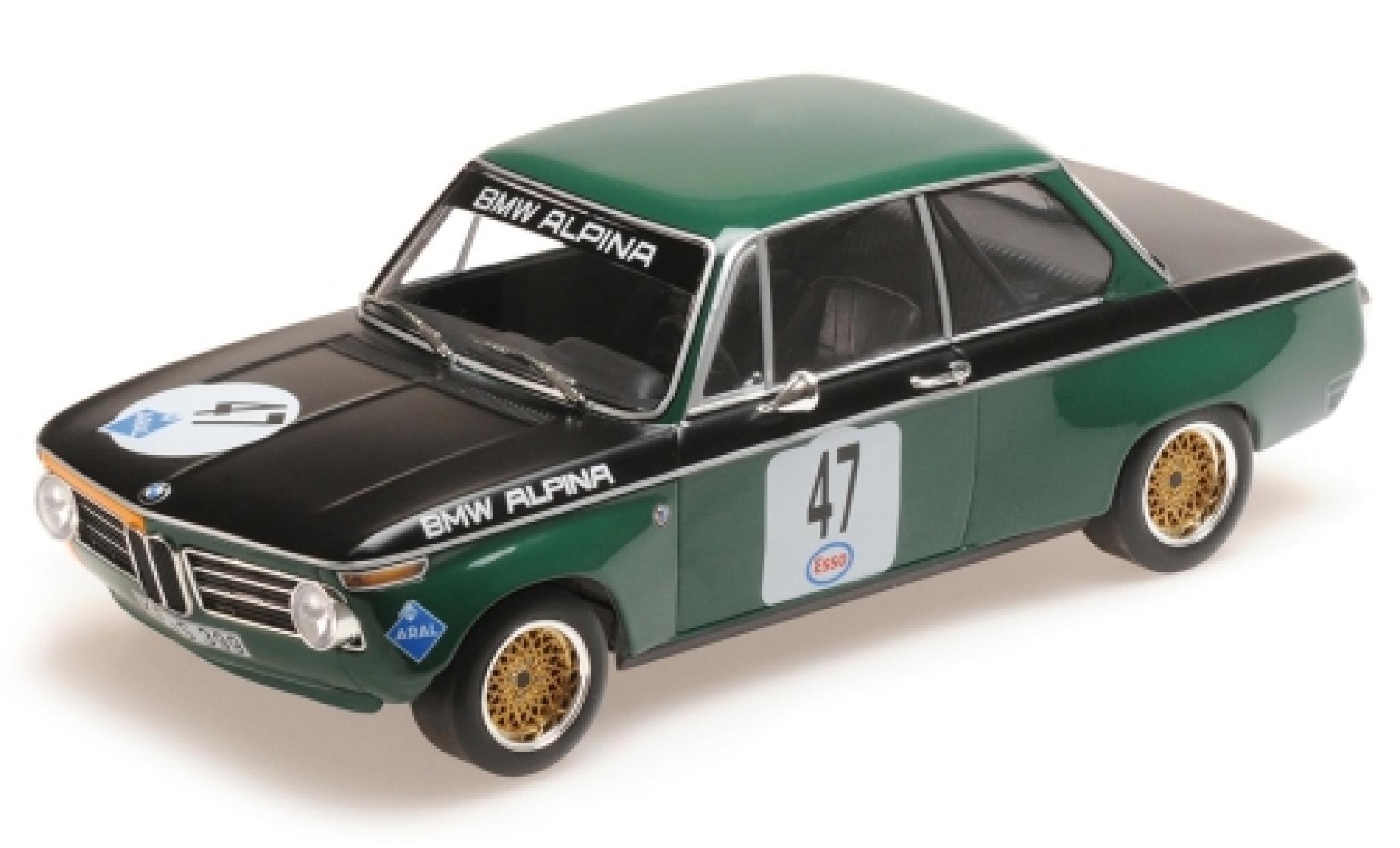 Bmw 1600 1/18 Minichamps -2 No.47 -Alpina Eifelrennen Nürburgring 1971 P.Meyer modellino in miniatura