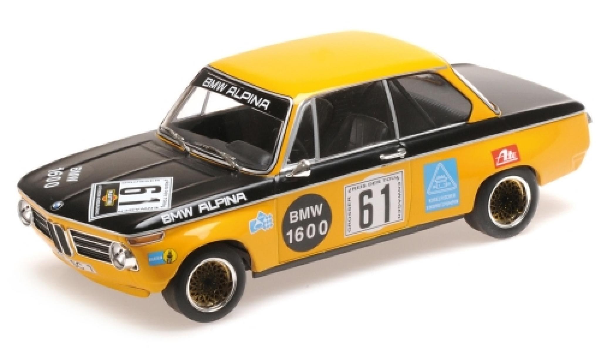 Bmw 1600 1/18 Minichamps -2 No.61 -Alpina 6h Nürburgring 1970 R.Herzog/N.Lauda modellino in miniatura