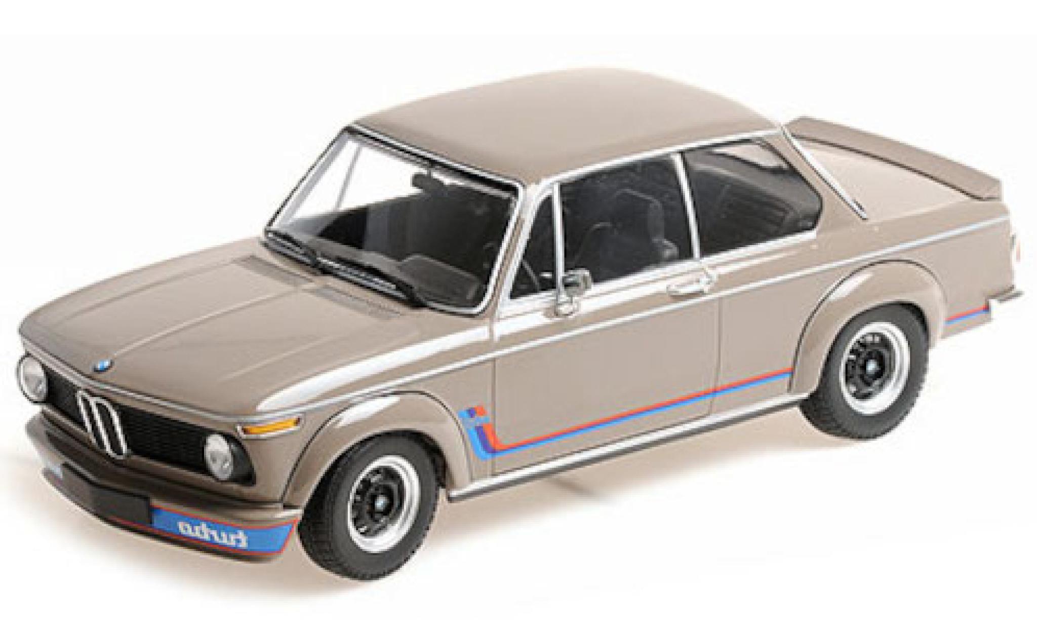 Bmw 2002 1/18 Minichamps Turbo beige/Dekor 1972 modellino in miniatura