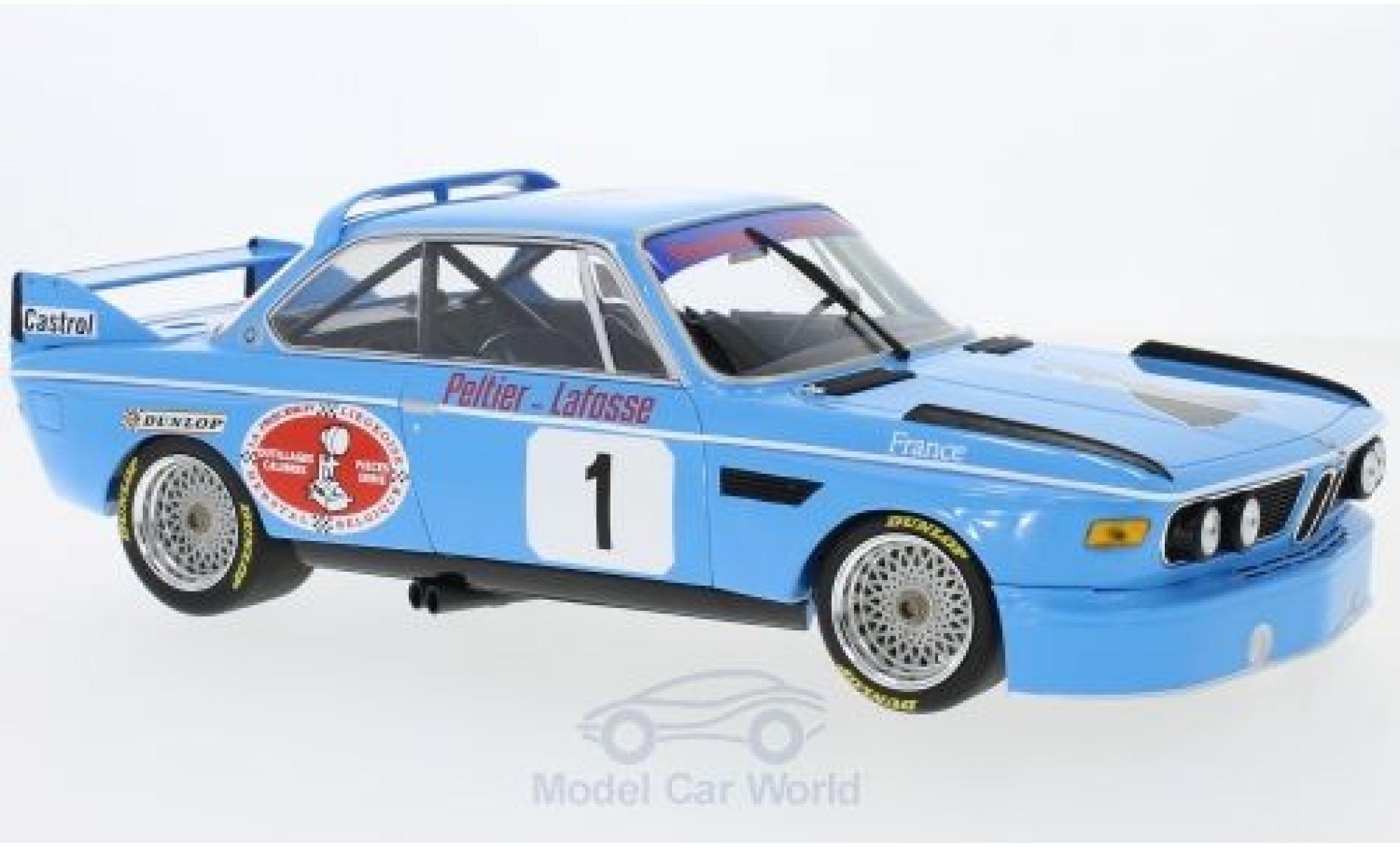 Bmw 3.0 S 1/18 Minichamps CSL No.1 Pricision Liegeose 4h Monza 1974 A.Peltier/J-L.Lafosse modellino in miniatura