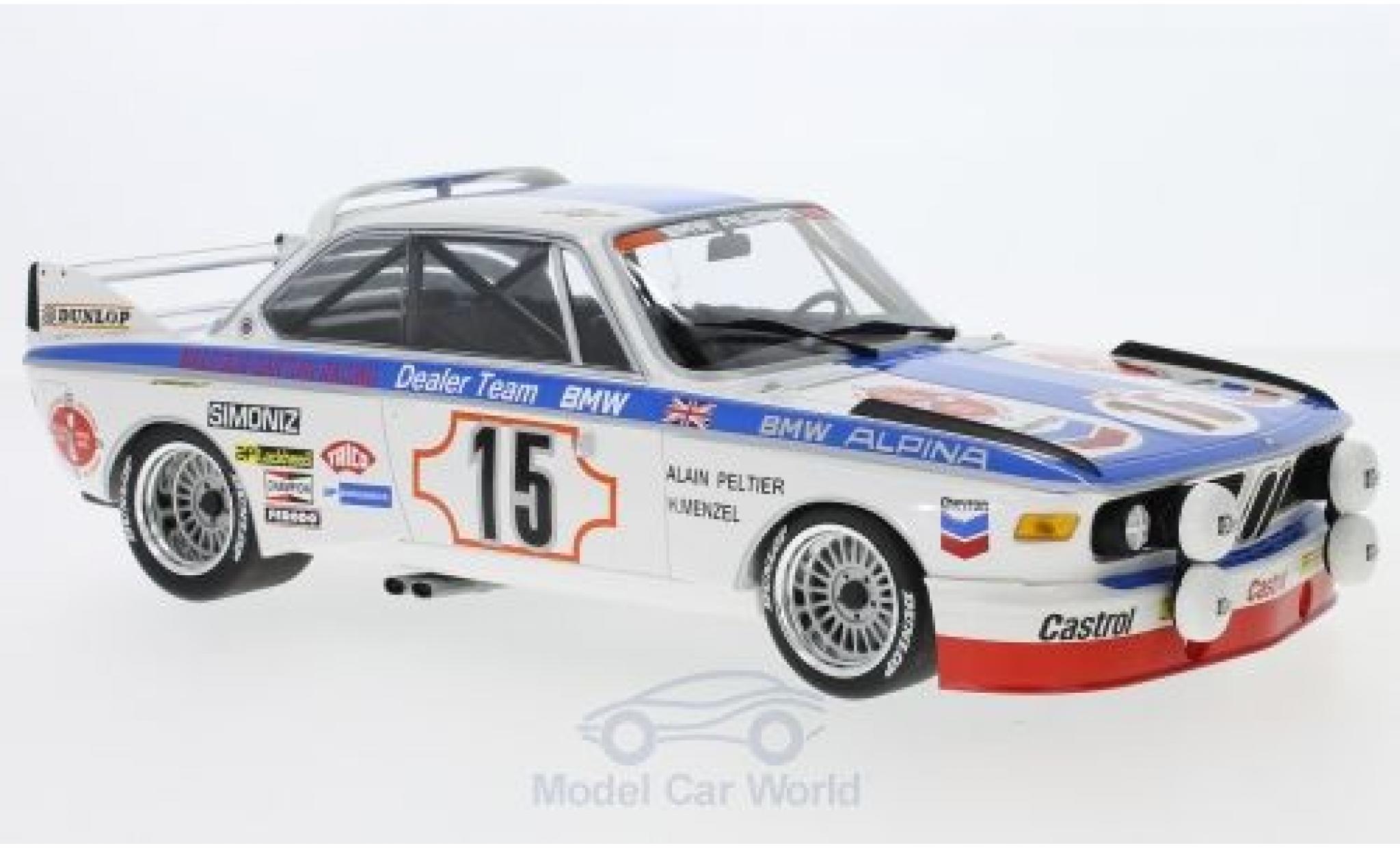 Bmw 3.0 S 1/18 Minichamps CSL No.15 Alpina 24h Spa 1973 A.Peltier/H.Menzel modellino in miniatura
