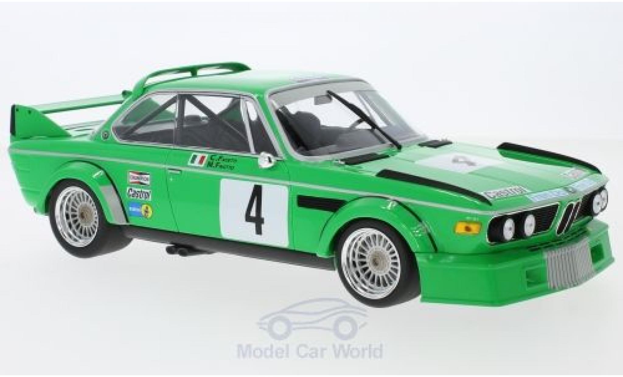 Bmw 3.0 S 1/18 Minichamps CSL No.4 Jolly Club Milano ETCC Zandvoort Trophy 1979 M.Finotto/C.Facetti modellino in miniatura