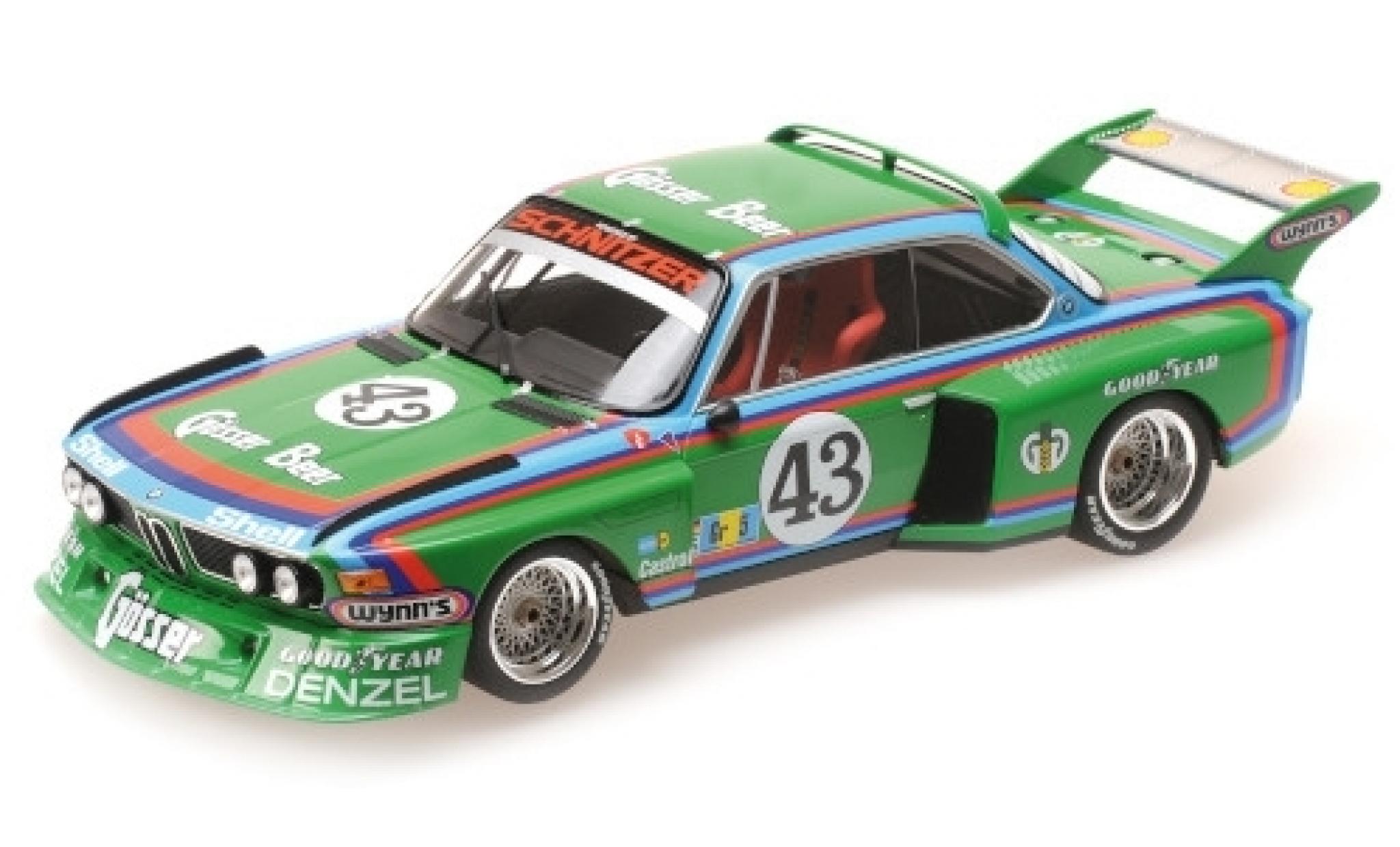 Bmw 3.5 1/18 Minichamps CSL No.43 -Schnitzer Gösser Beer 24h Le Mans 1976 D.Quester/A.Krebs/A.Peltier modellino in miniatura