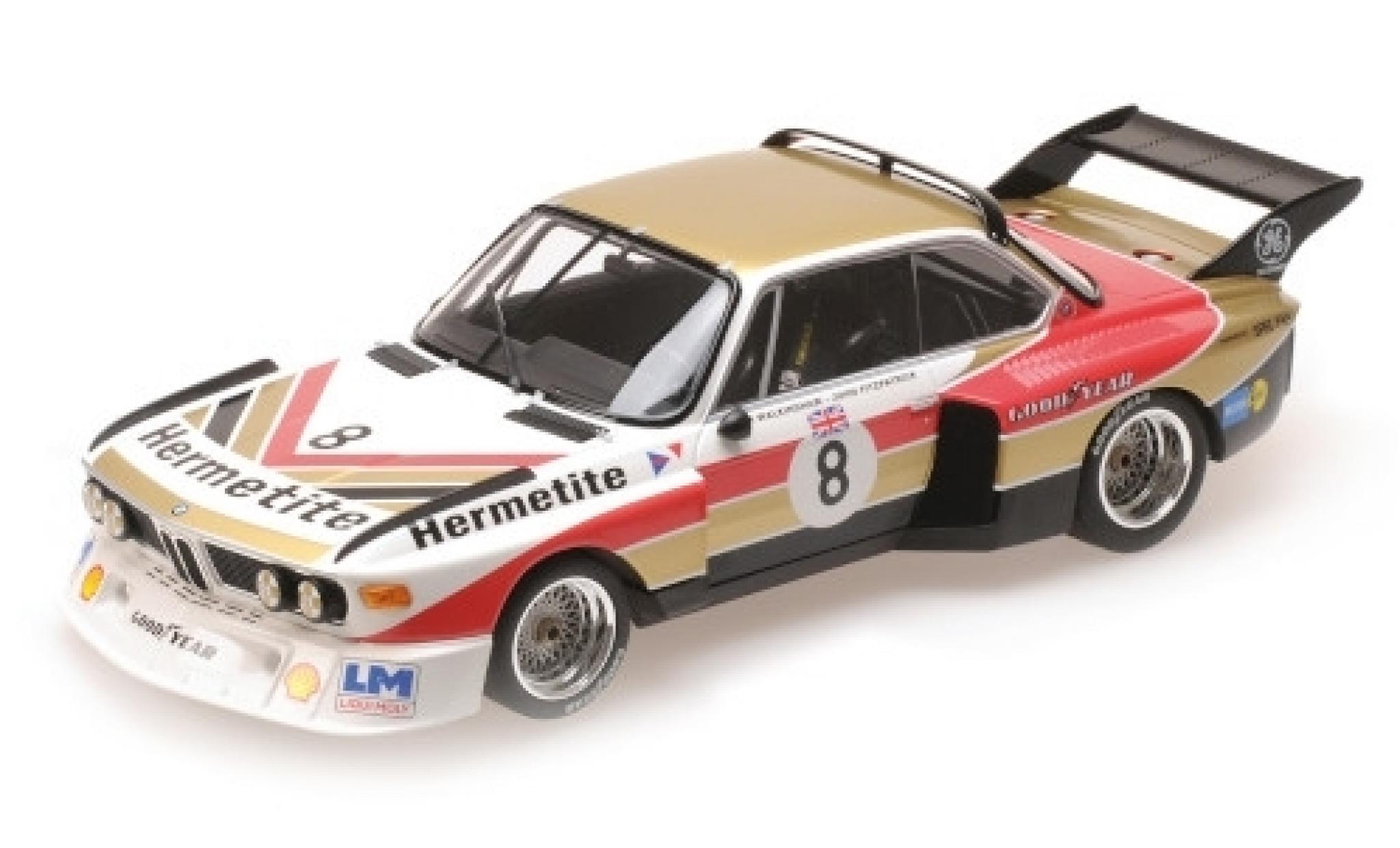 Bmw 3.5 1/18 Minichamps CSL No.8 Hermetite 1000 Km Nürburgring 1976 J.Fitzpatrick/T.Walkinshaw modellino in miniatura