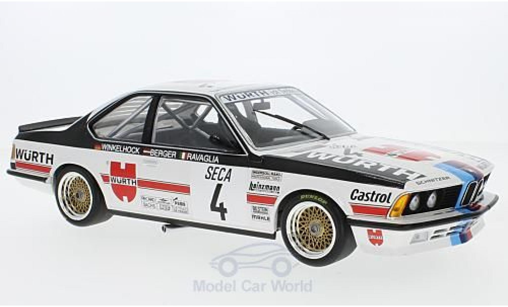 Bmw 635 CSI 1/18 Minichamps 635 CSi (E24) No.4 Italia Würth 24h Spa 1984 R.Ravaglia/G.Berger/M.Winkelhock modellino in miniatura
