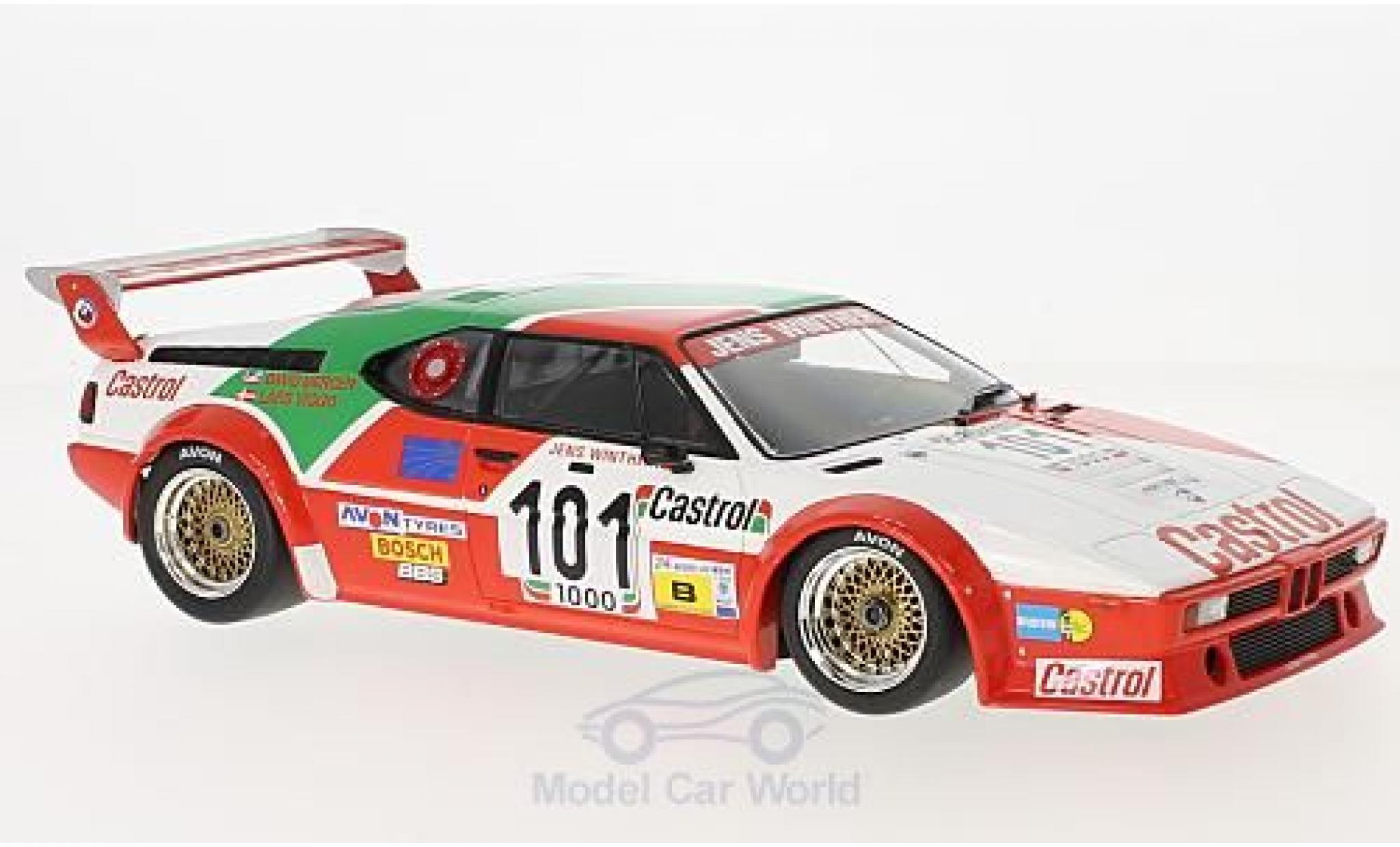 Bmw M1 1/18 Minichamps No.101 Jens Winther Team Castrol 24h Le Mans 1984 J.Winther/D.Mercer/L-V.Jensen modellino in miniatura