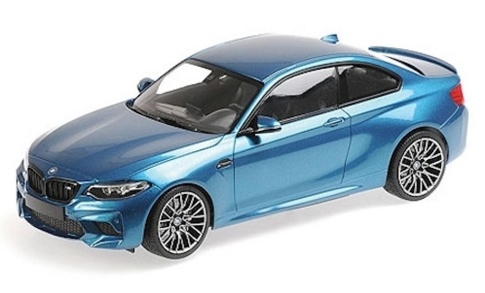 Bmw M2 1/18 Minichamps Competition metallico blu 2019 modellino in miniatura