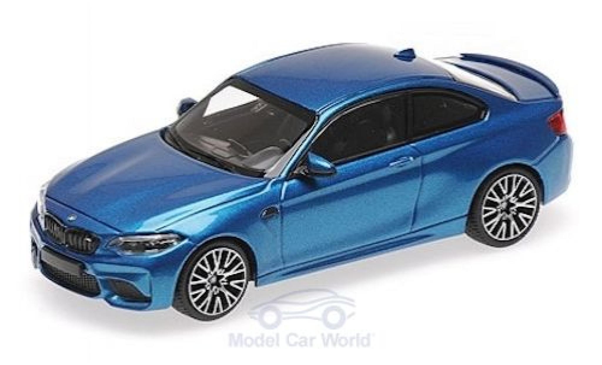 Bmw M2 1/43 Minichamps Competition metallico blu 2019 modellino in miniatura