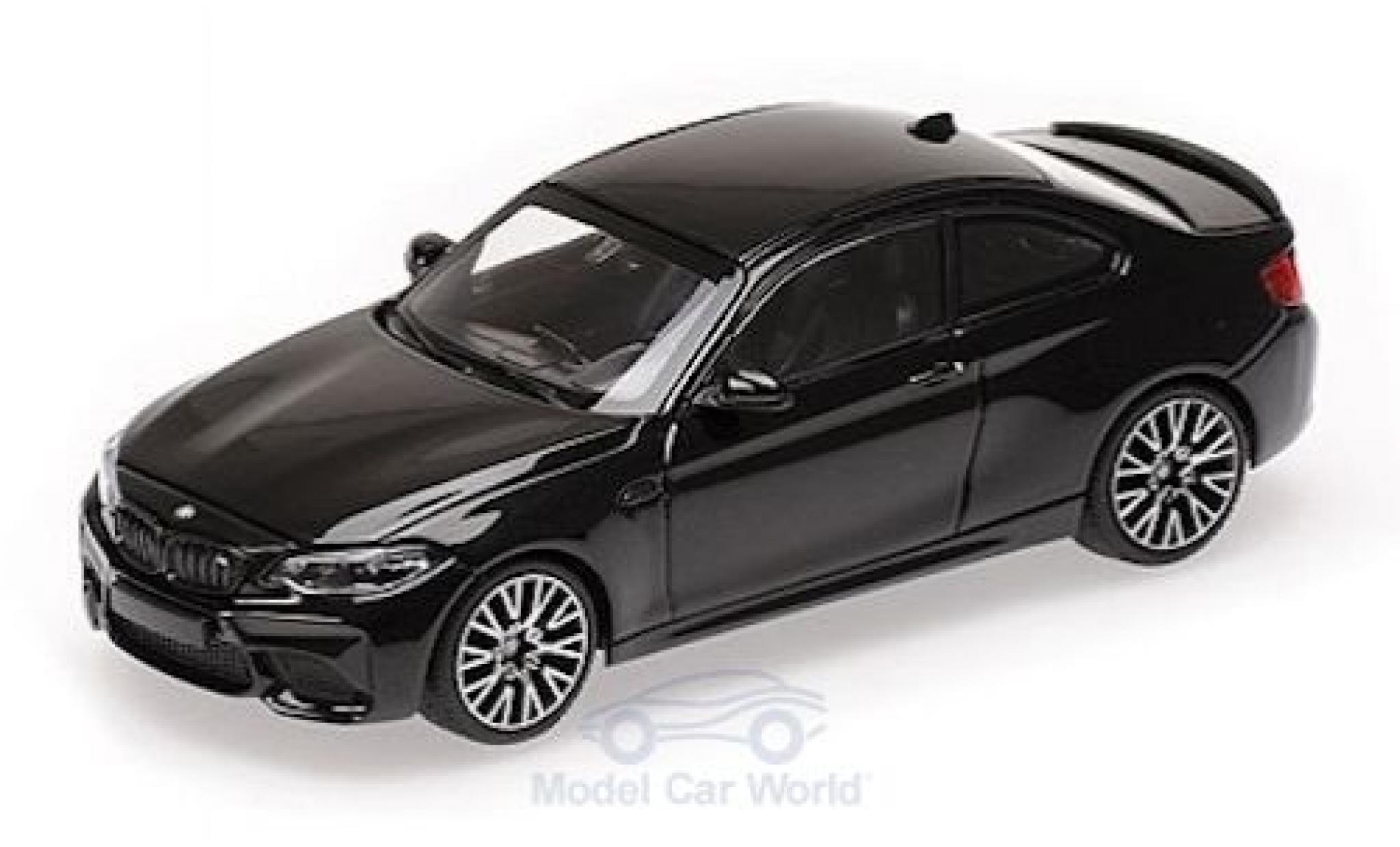 Bmw M2 1/43 Minichamps Competition metallico nero 2019 modellino in miniatura