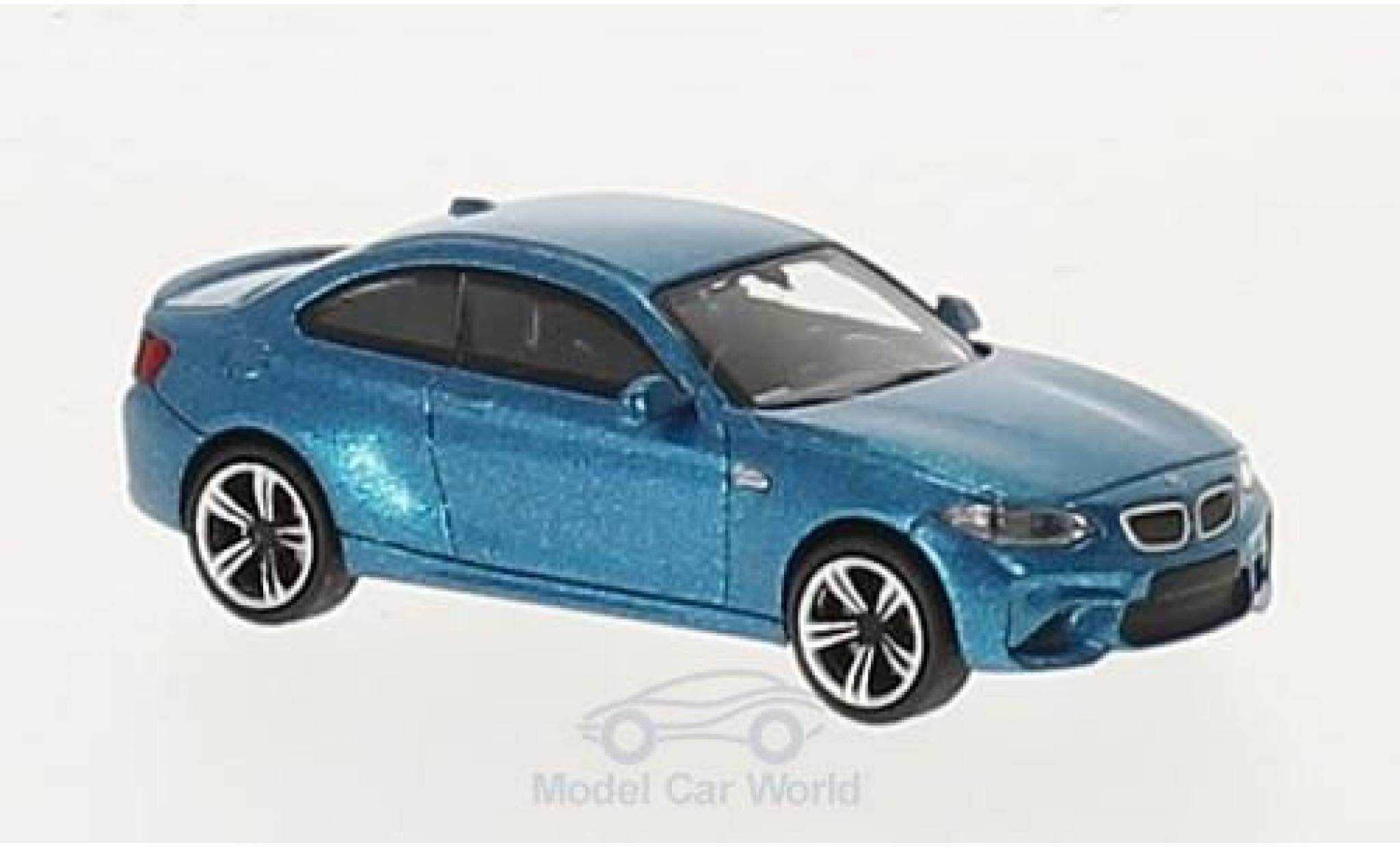 Bmw M2 1/87 Minichamps metallico blu 2016 modellino in miniatura