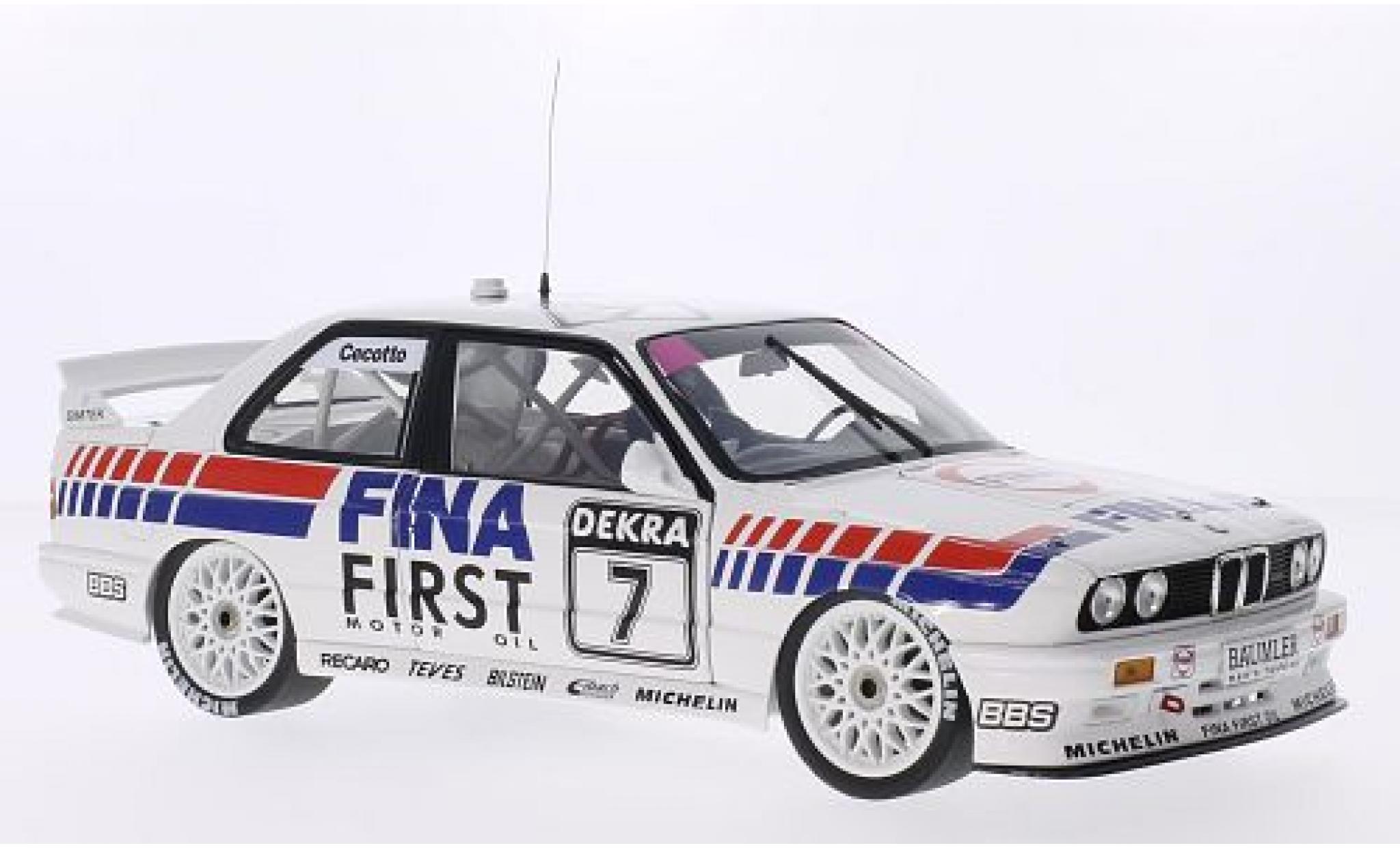 Bmw M3 1/18 Minichamps (E30) DTM No.7 Team FINA- Fina DTM Brünn 1992 J.Cecotto modellino in miniatura