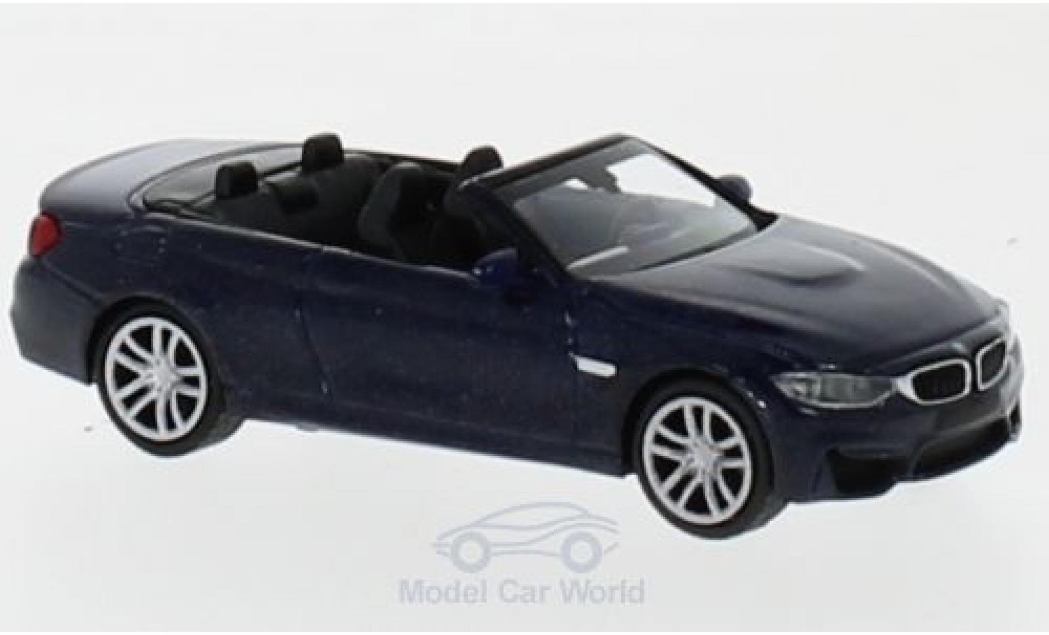 Bmw M4 1/87 Minichamps Cabrio metallico blu 2015 modellino in miniatura