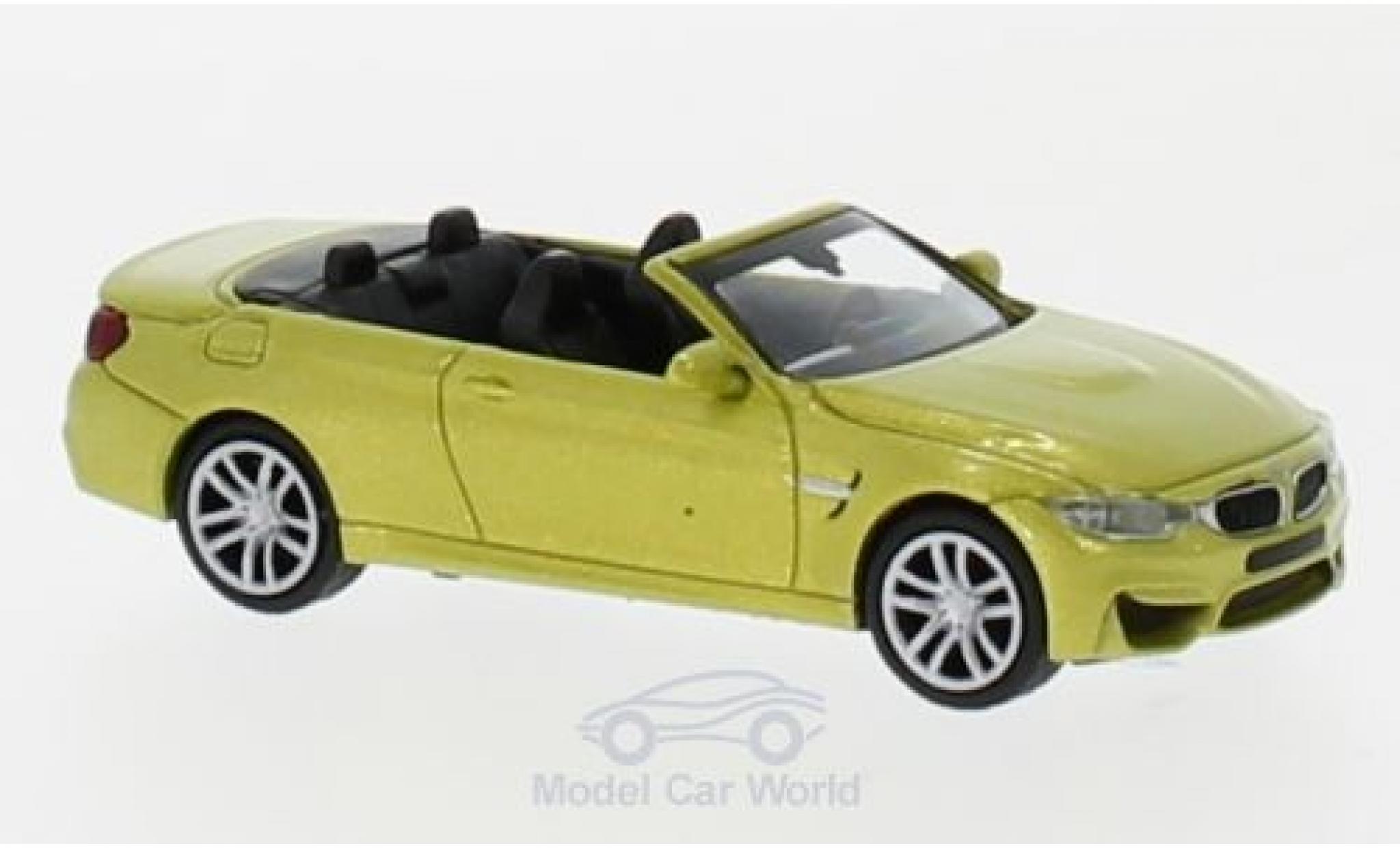 Bmw M4 1/87 Minichamps Cabriolet metallico giallo 2015 modellino in miniatura
