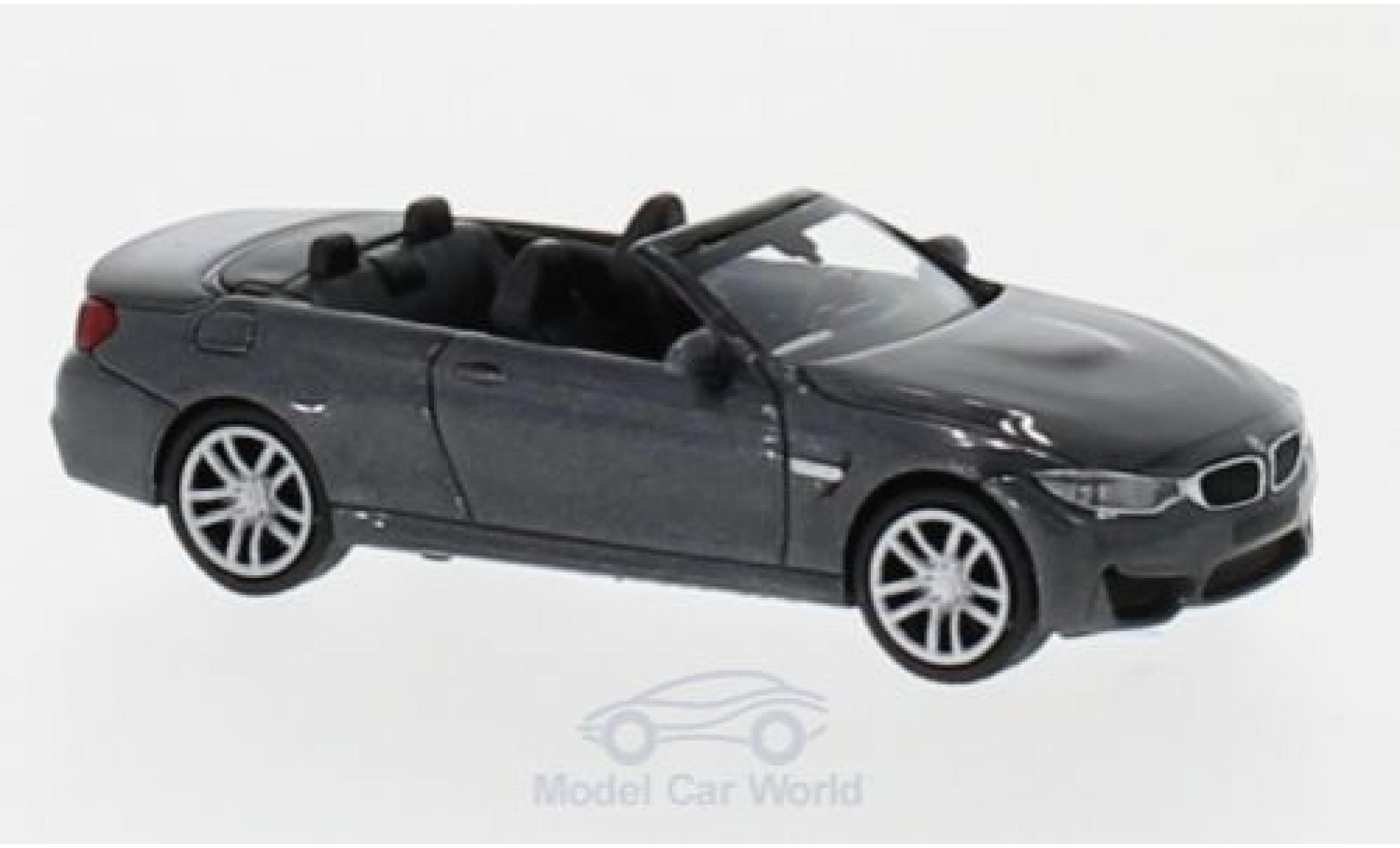 Bmw M4 1/87 Minichamps Cabriolet metallico grigio 2015 modellino in miniatura