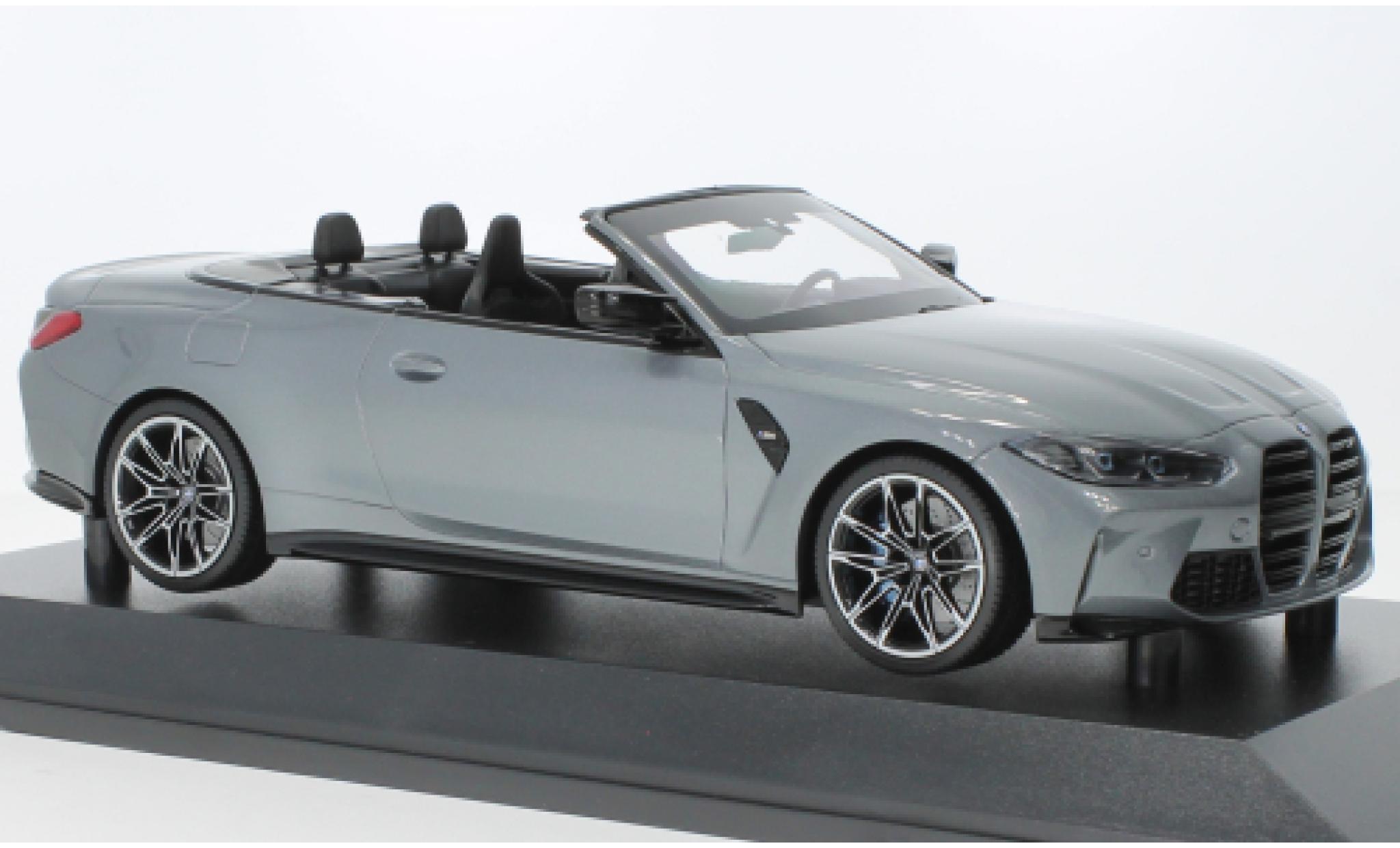 Bmw M4 1/18 Minichamps Cabriolet metallise grau 2020 1:18 modellino in miniatura