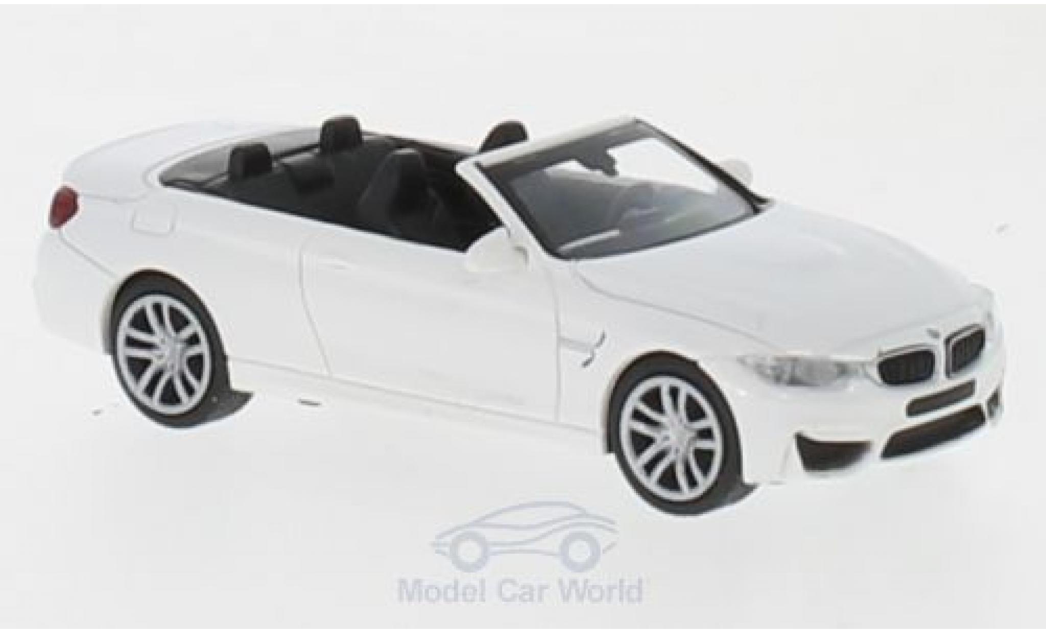 Bmw M4 1/87 Minichamps Cabriolet bianco 2015 modellino in miniatura