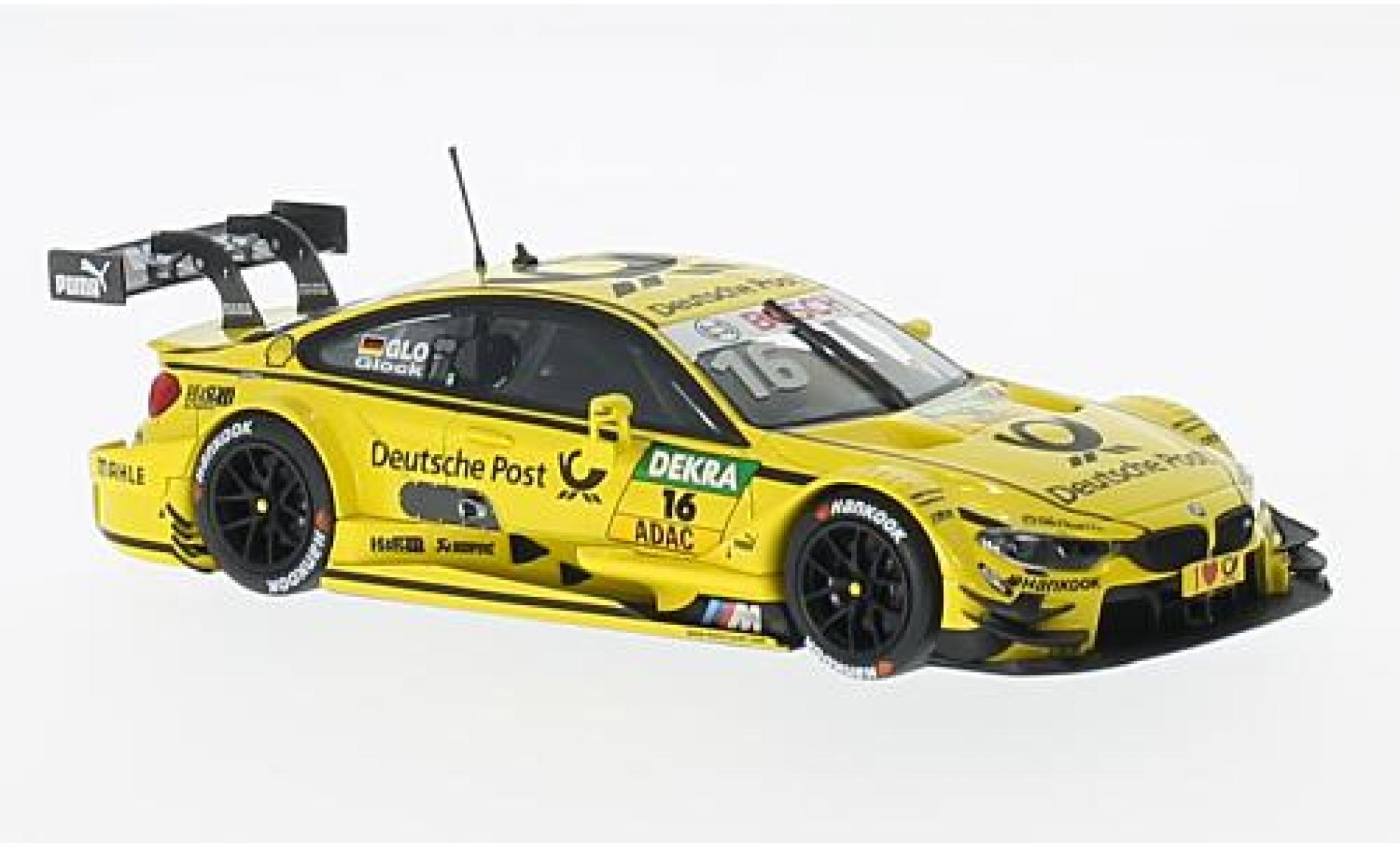 Bmw M4 1/43 Minichamps (F82) No.16 Team MTEK Deutsche Post DTM 2015 T.Glock modellino in miniatura