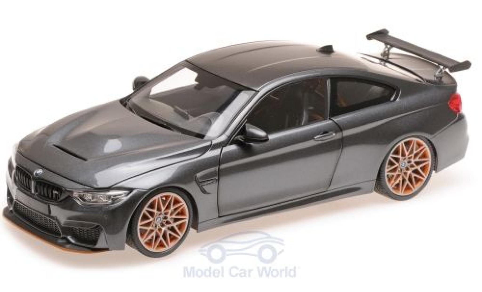 Bmw M4 1/18 Minichamps GTS metallico grigio 2016 modellino in miniatura