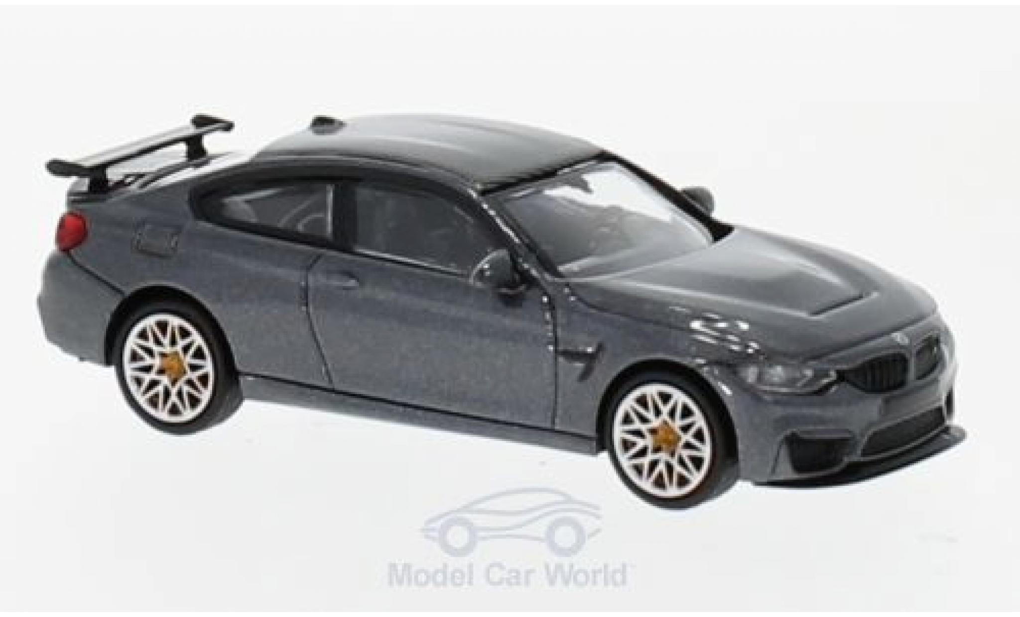 Bmw M4 1/87 Minichamps GTS metallico grigio 2016 mit orangen Felgen modellino in miniatura