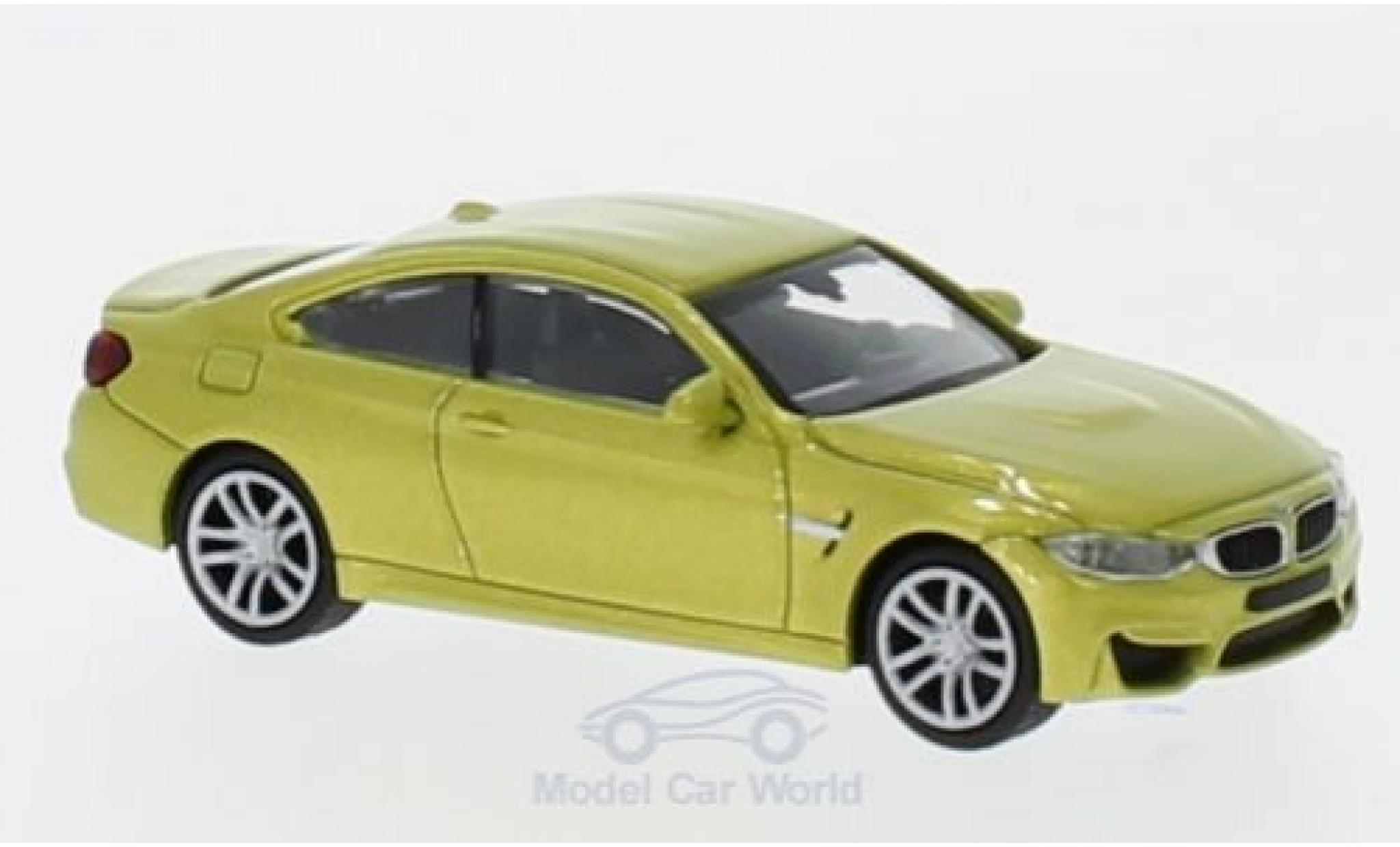 Bmw M4 1/87 Minichamps metallico giallo 2015 modellino in miniatura