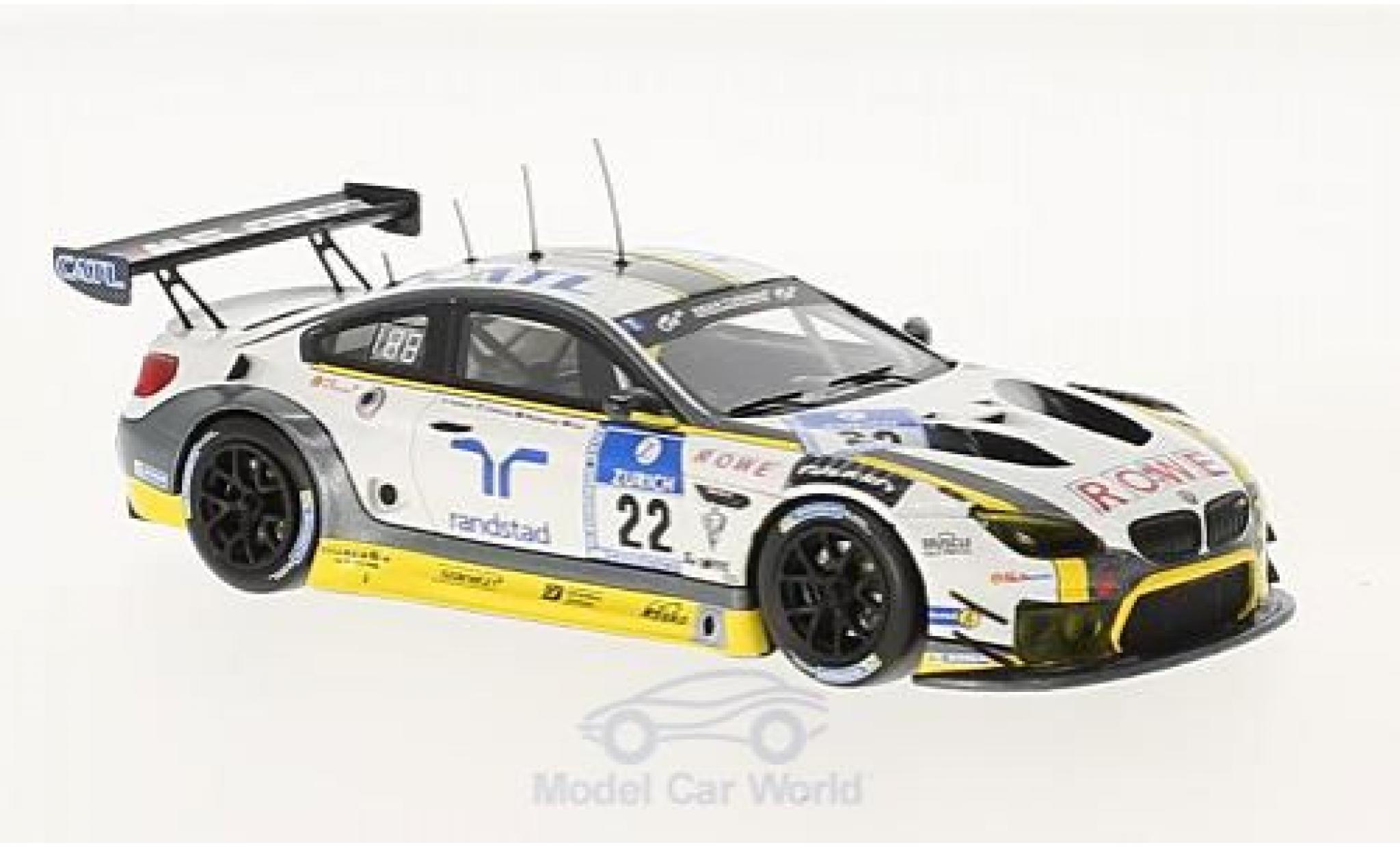 Bmw M6 1/18 Minichamps GT3 No.22 Rowe Racing 24h Nürburgring 2016 K.Graf/R.Westbrook/N.Catsburg/M.Palttala modellino in miniatura