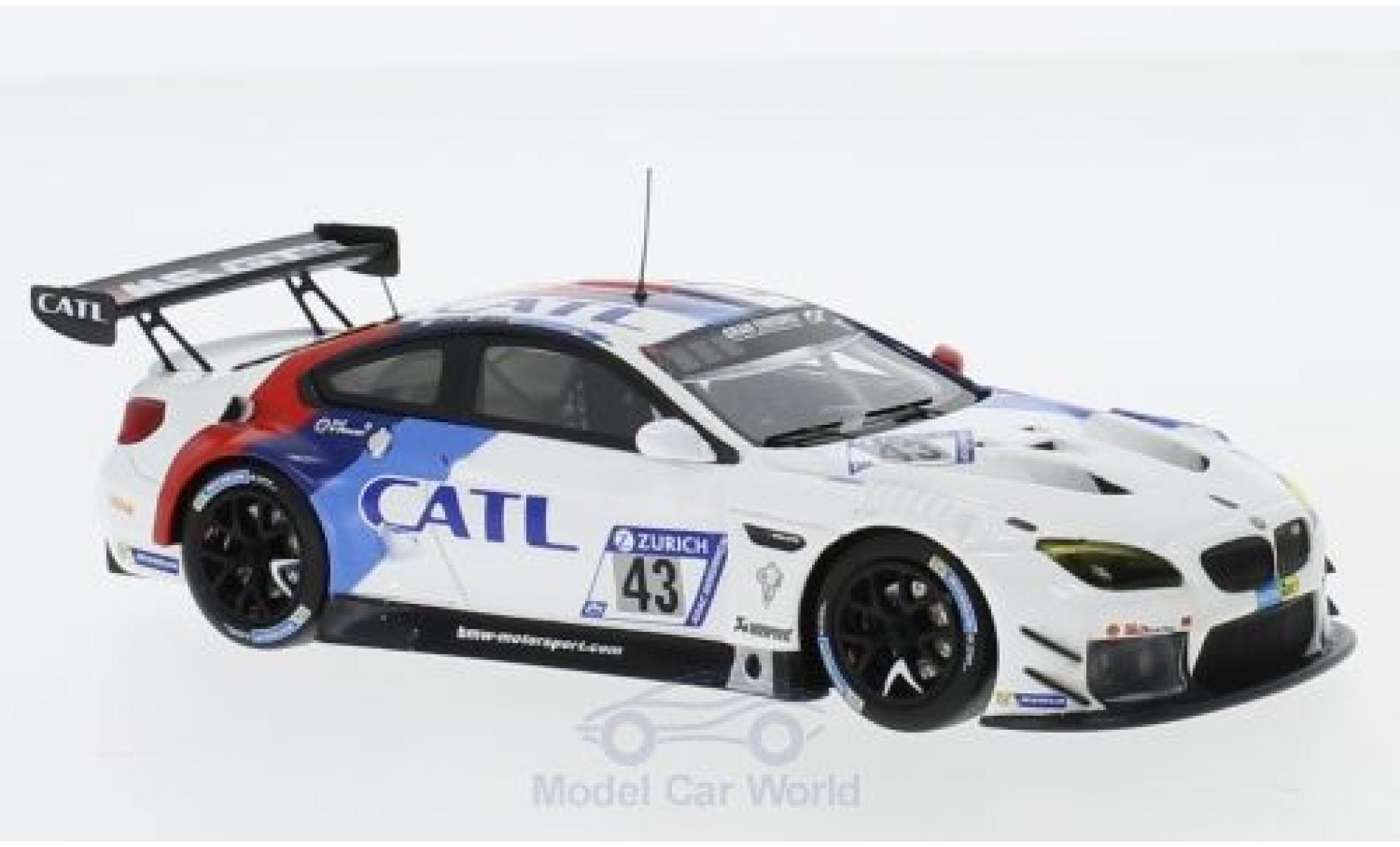 Bmw M6 1/43 Minichamps GT3 No.43 Team Schnitzer CATL 24h Nürburgring 2017 A.Farfus/A.Lynn/A.Felix Da Costa/T.Schneider modellino in miniatura