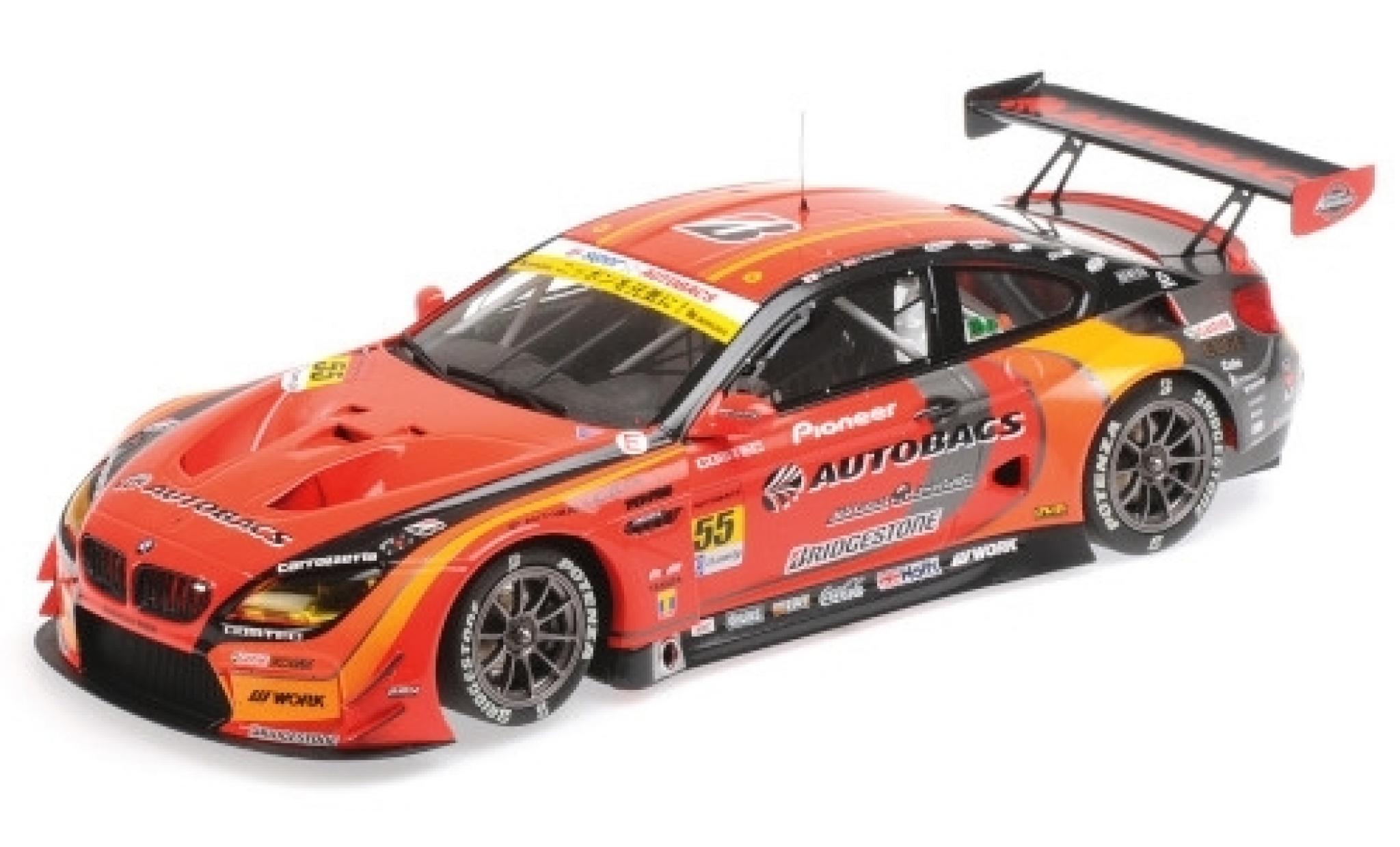 Bmw M6 1/18 Minichamps GT3 No.55 Autobacs Racing Team Aguri Super GT300 2017 S.Takagi/S.Walkinshaw modellino in miniatura