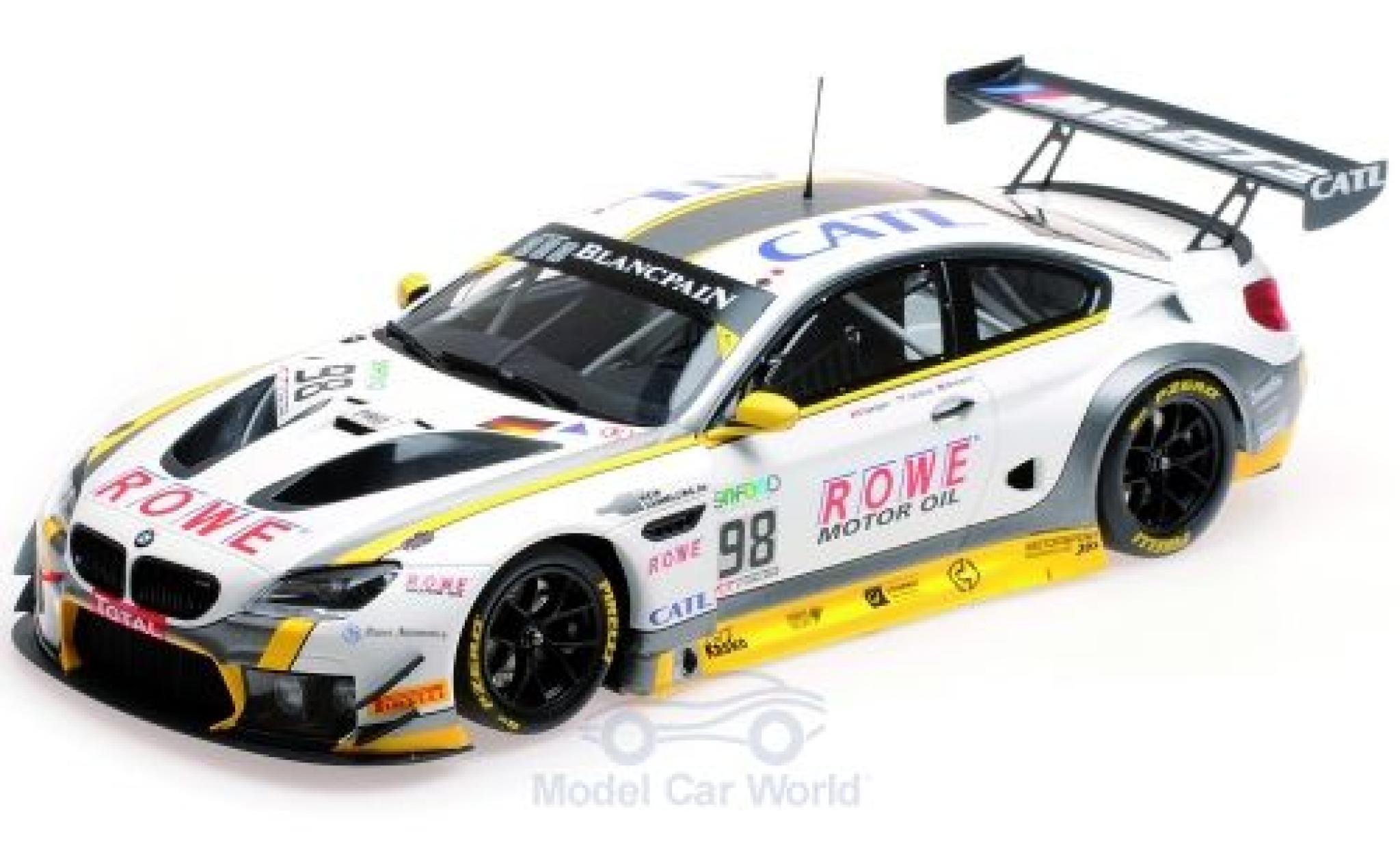 Bmw M6 1/18 Minichamps GT3 No.98 Rowe Racing 24h Spa 2017 T.Blomqvist/N.Catsburg/B.Spengler modellino in miniatura