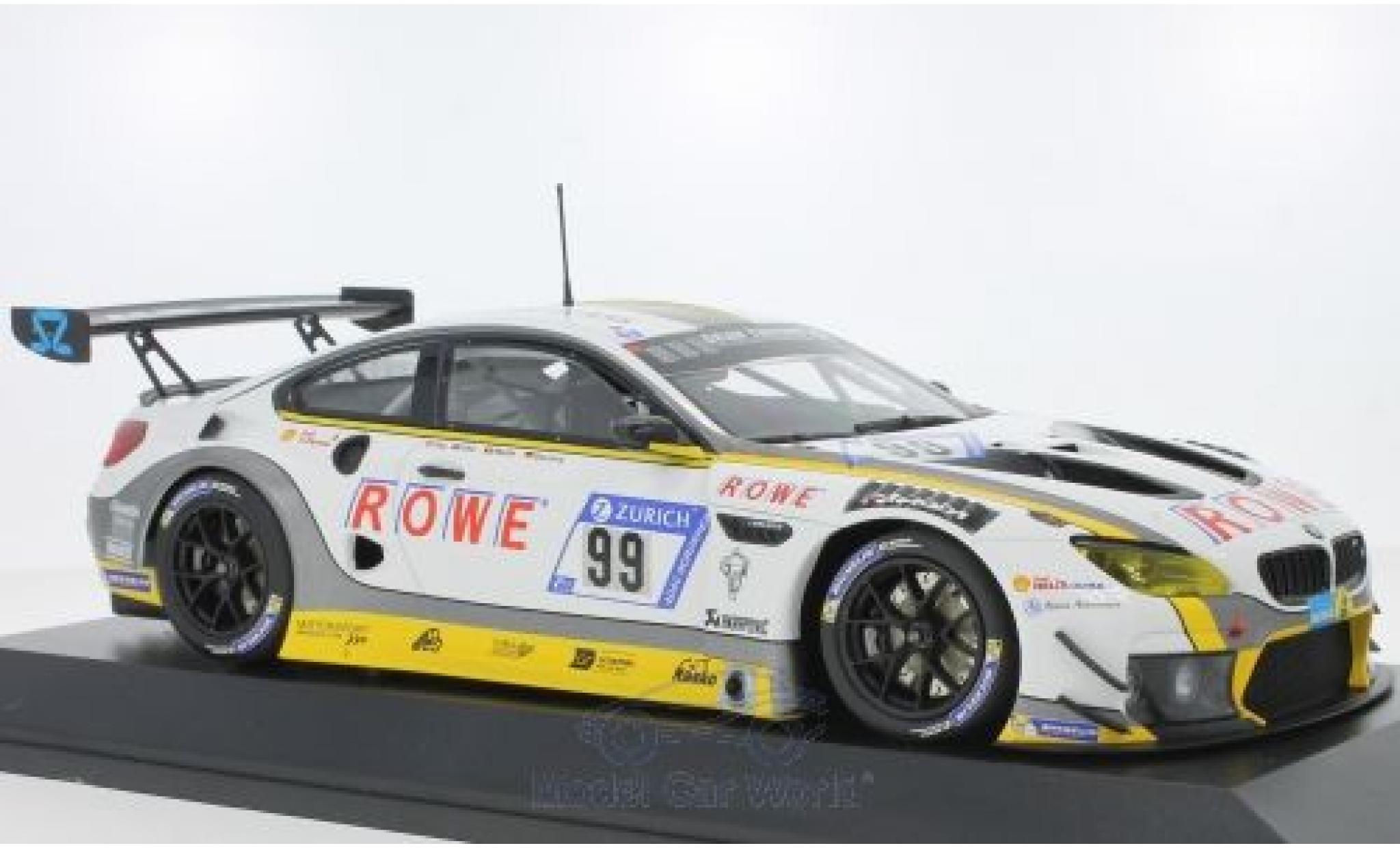 Bmw M6 1/18 Minichamps GT3 No.99 Rowe Racing 24h Nürburgring 2017 P.Eng/A.Sims/M.Martin/M.Basseng modellino in miniatura