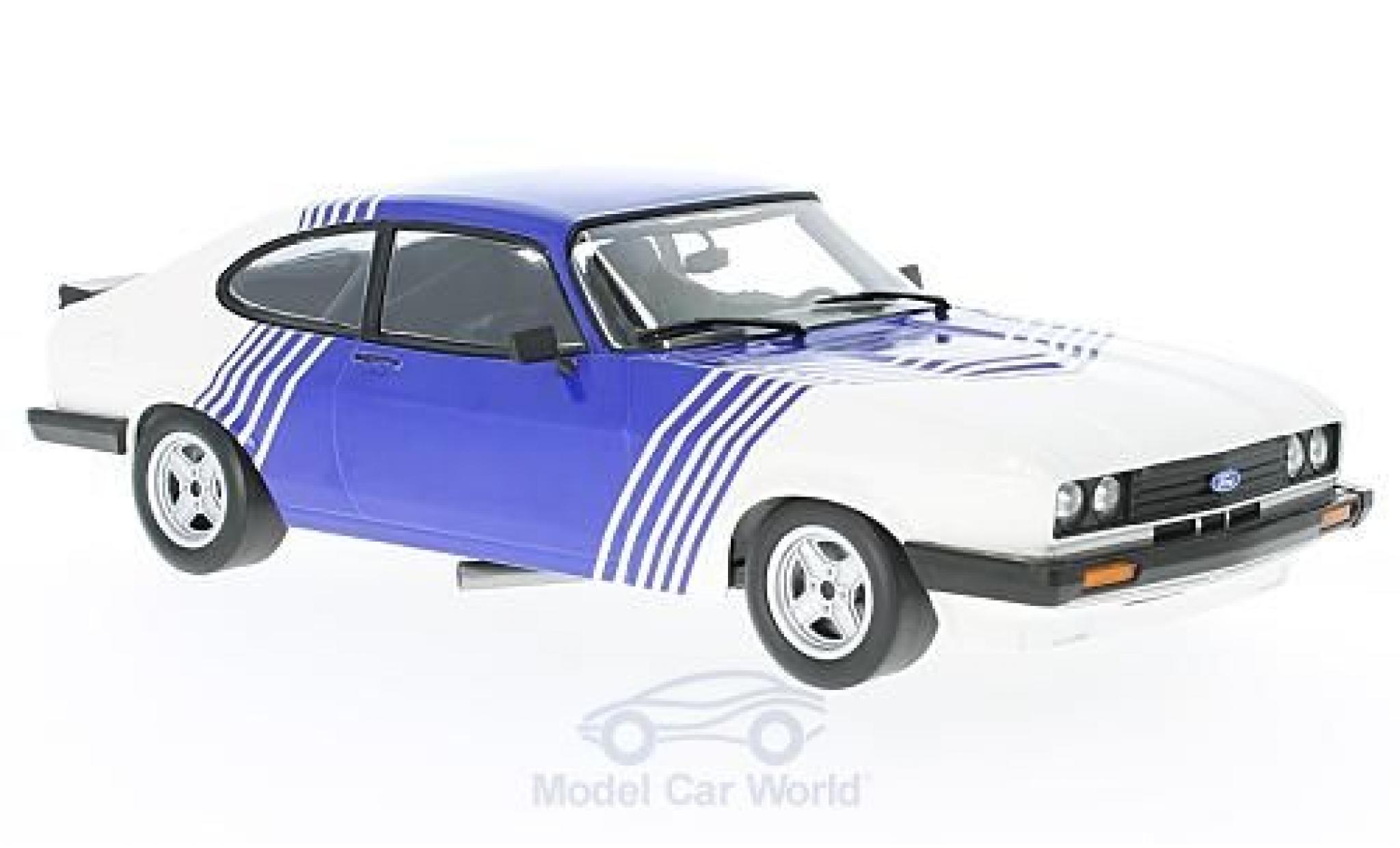 Ford Capri 1/18 Minichamps 3.0 bianco/blu 1978 modellino in miniatura