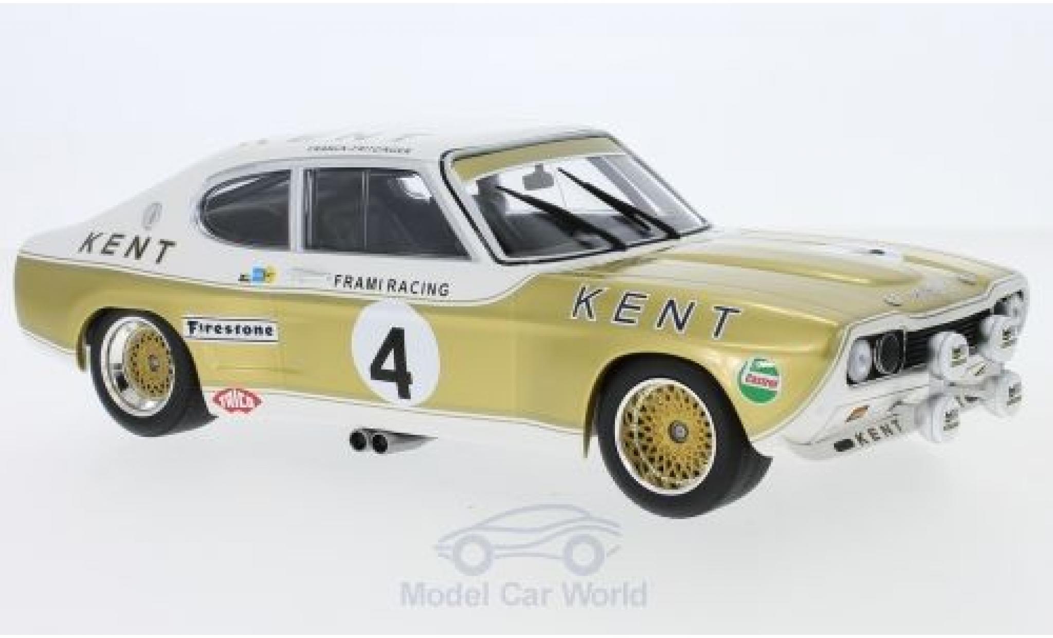 Ford Capri 2600 1/18 Minichamps MK I RS 2600 No.4 Kent Frami Racing Team Kent 24h Spa 1972 J-C.Franck/K.Fritzinger modellino in miniatura