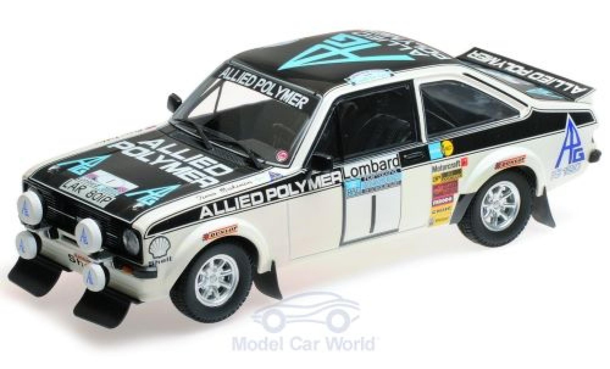 Ford Escort 1/18 Minichamps MK II RS 1800 No.1 Allied Polymer Group Allied Polymer Rallye RAC Lombard 1975 T.Mäkinen/H.Liddon modellino in miniatura