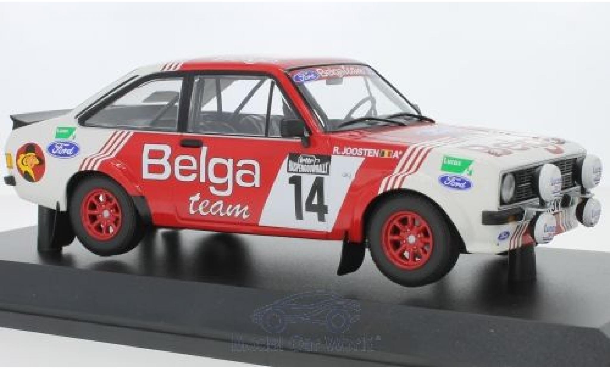 Ford Escort 1/18 Minichamps MK II RS 1800 No.14 Belga Team Belga Lotto Haspengouwrally 1983 R.Droogmans/R.Joosten modellino in miniatura