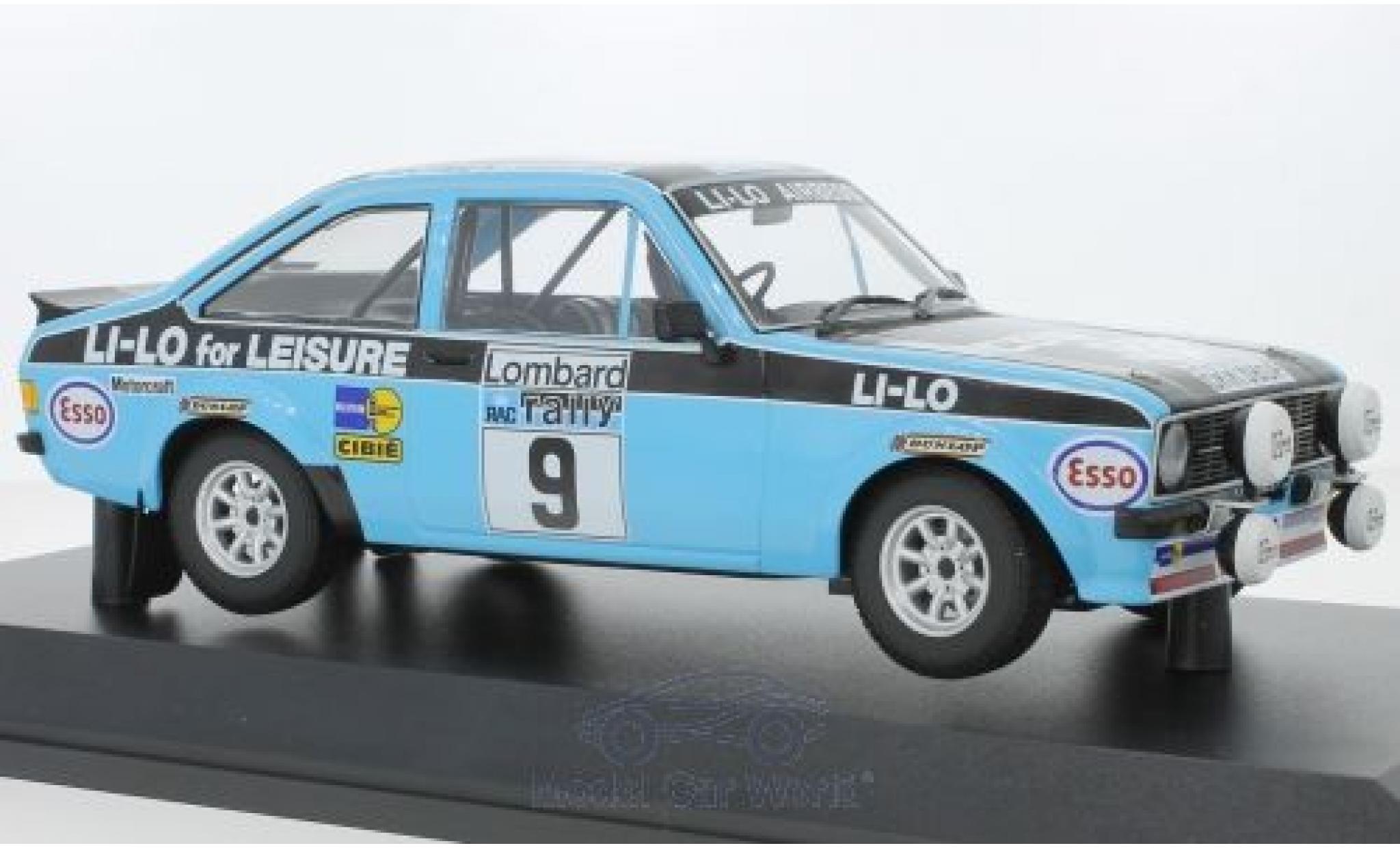 Ford Escort 1/18 Minichamps RS 1800 No.9 Li-Lo Equipe Esso Rallye RAC Lombard 1978 R.Clark/N.Wilson modellino in miniatura