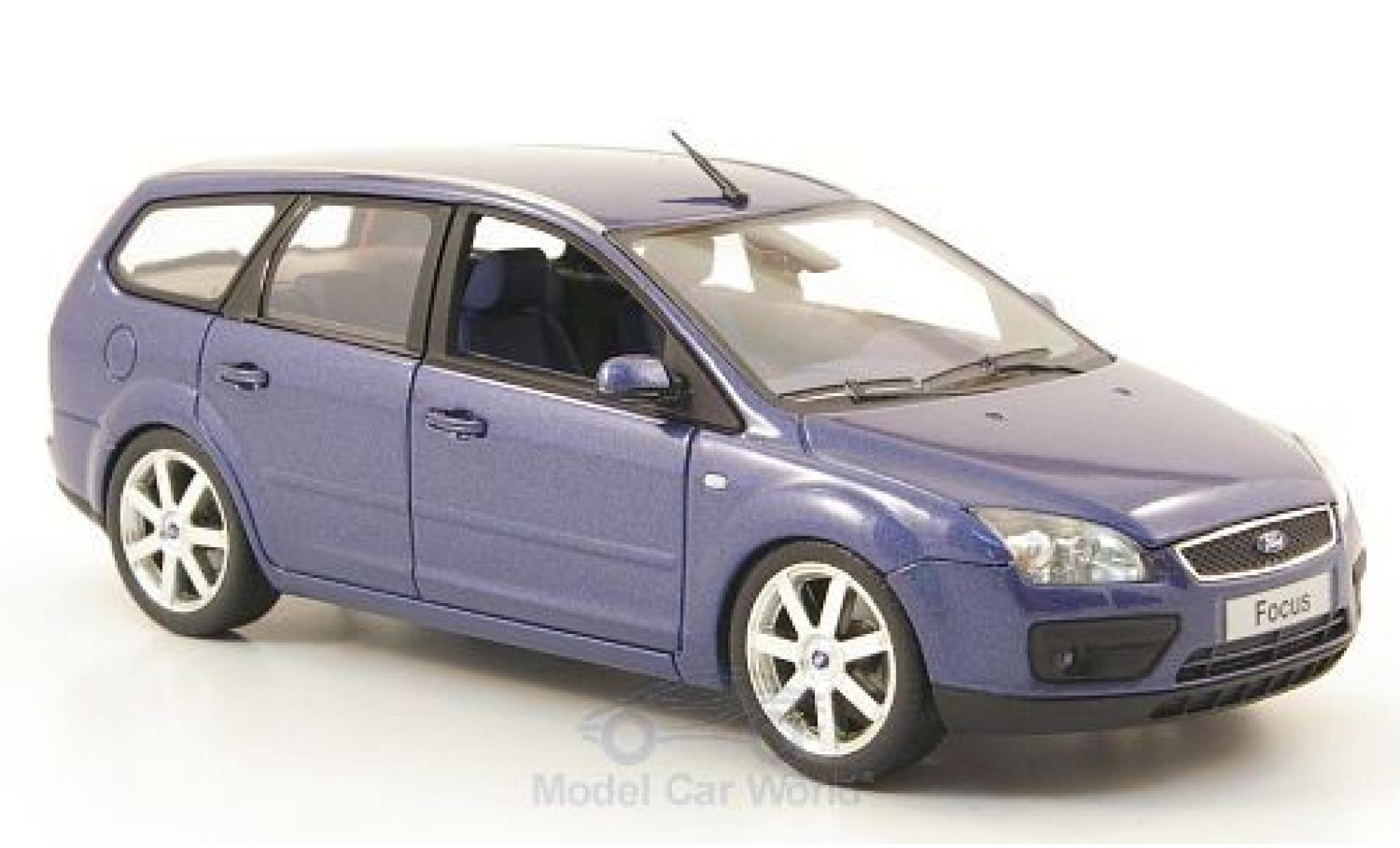 Ford Focus 1/43 Minichamps Turnier metallico blu 2006 modellino in miniatura